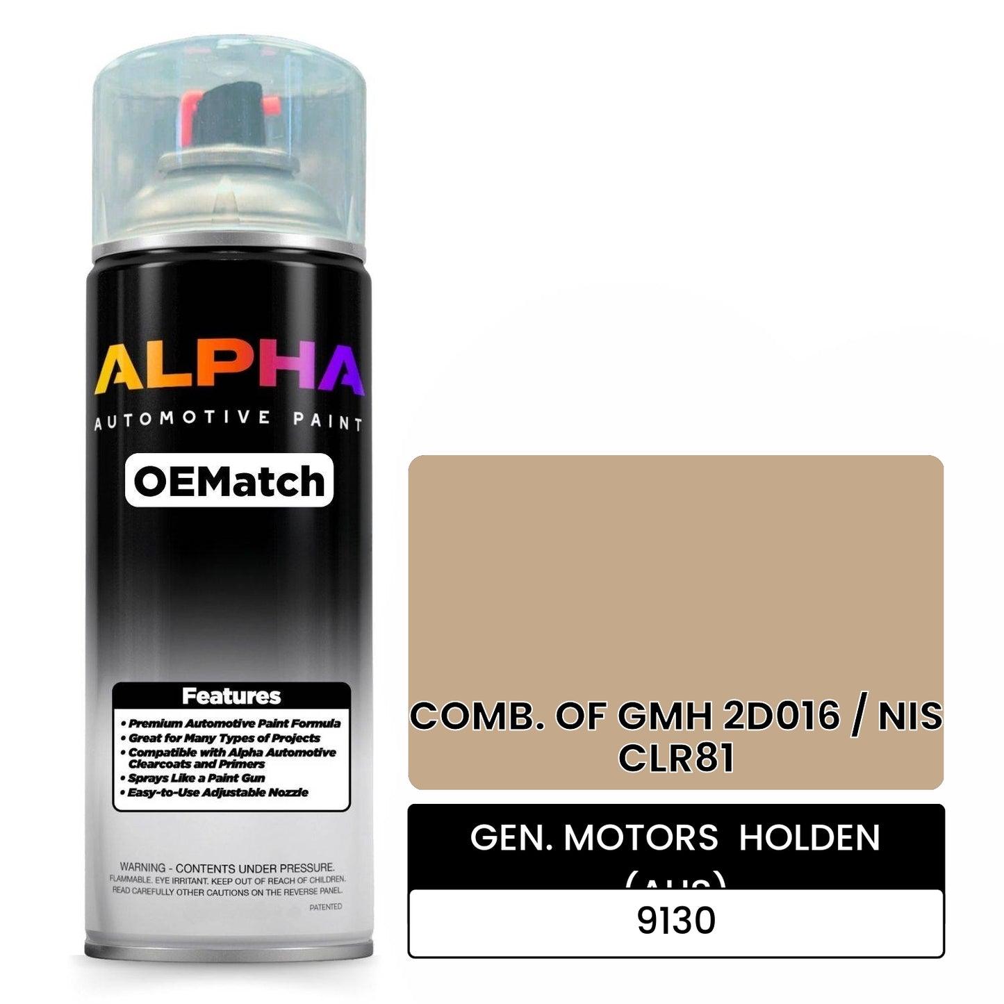GEN. MOTORS  HOLDEN (AUS) COMB. OF GMH 2D016 / NIS CLR81 9130 OEMatch Spraycan