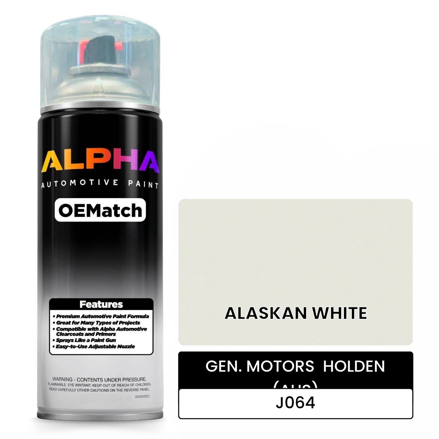 GEN. MOTORS  HOLDEN (AUS) ALASKAN WHITE J064 OEMatch Spraycan
