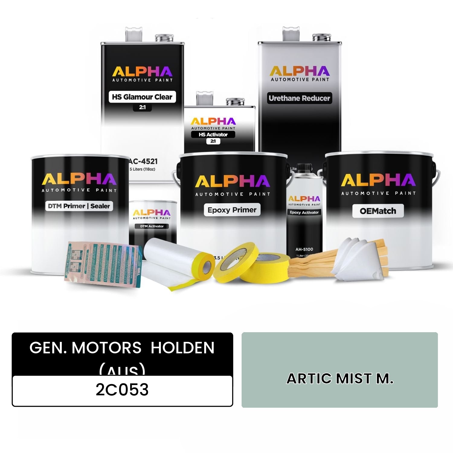 GEN. MOTORS  HOLDEN (AUS) ARTIC MIST M. 2C053 OEMatch Vehicle Paint Kit