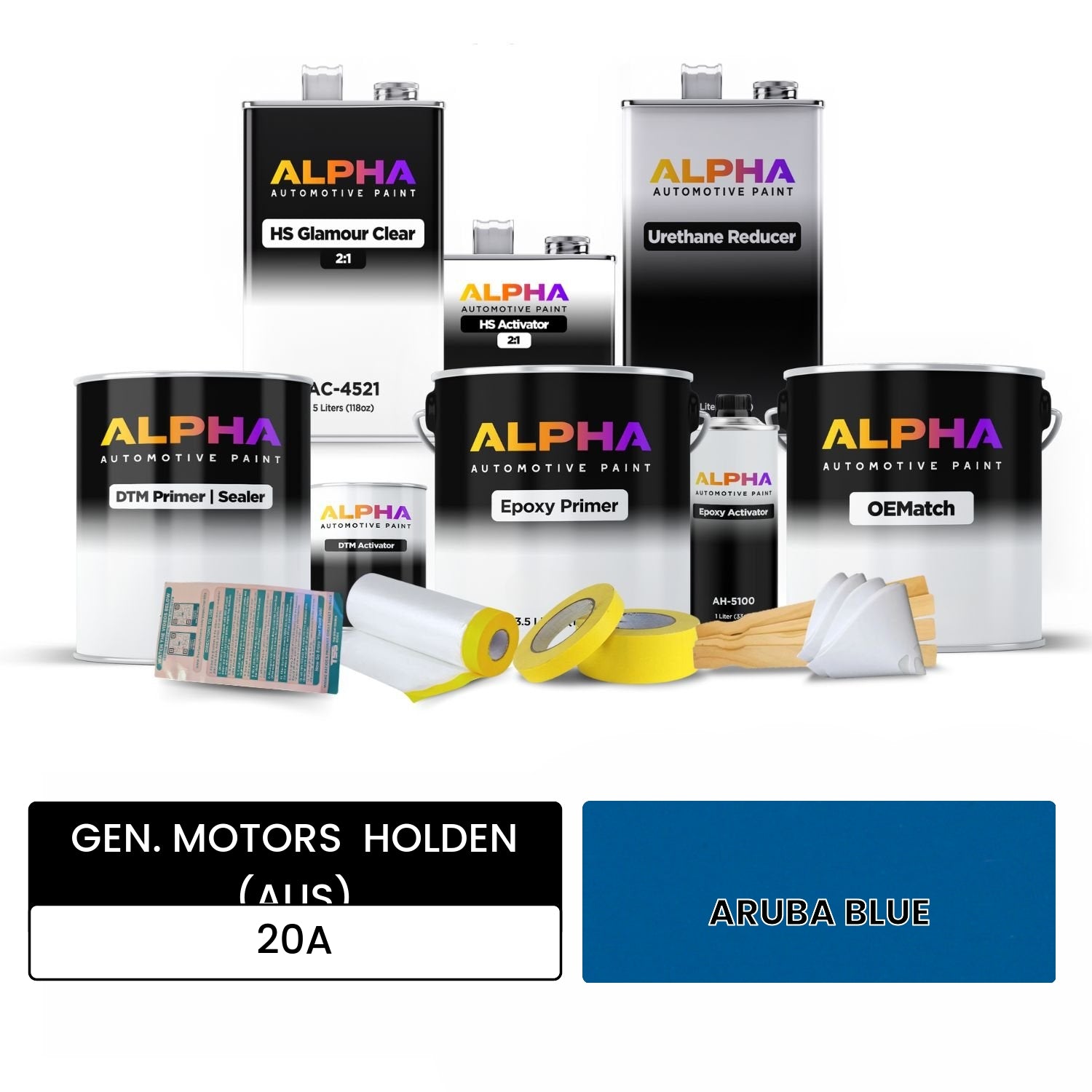 GEN. MOTORS  HOLDEN (AUS) ARUBA BLUE 20A OEMatch Vehicle Paint Kit