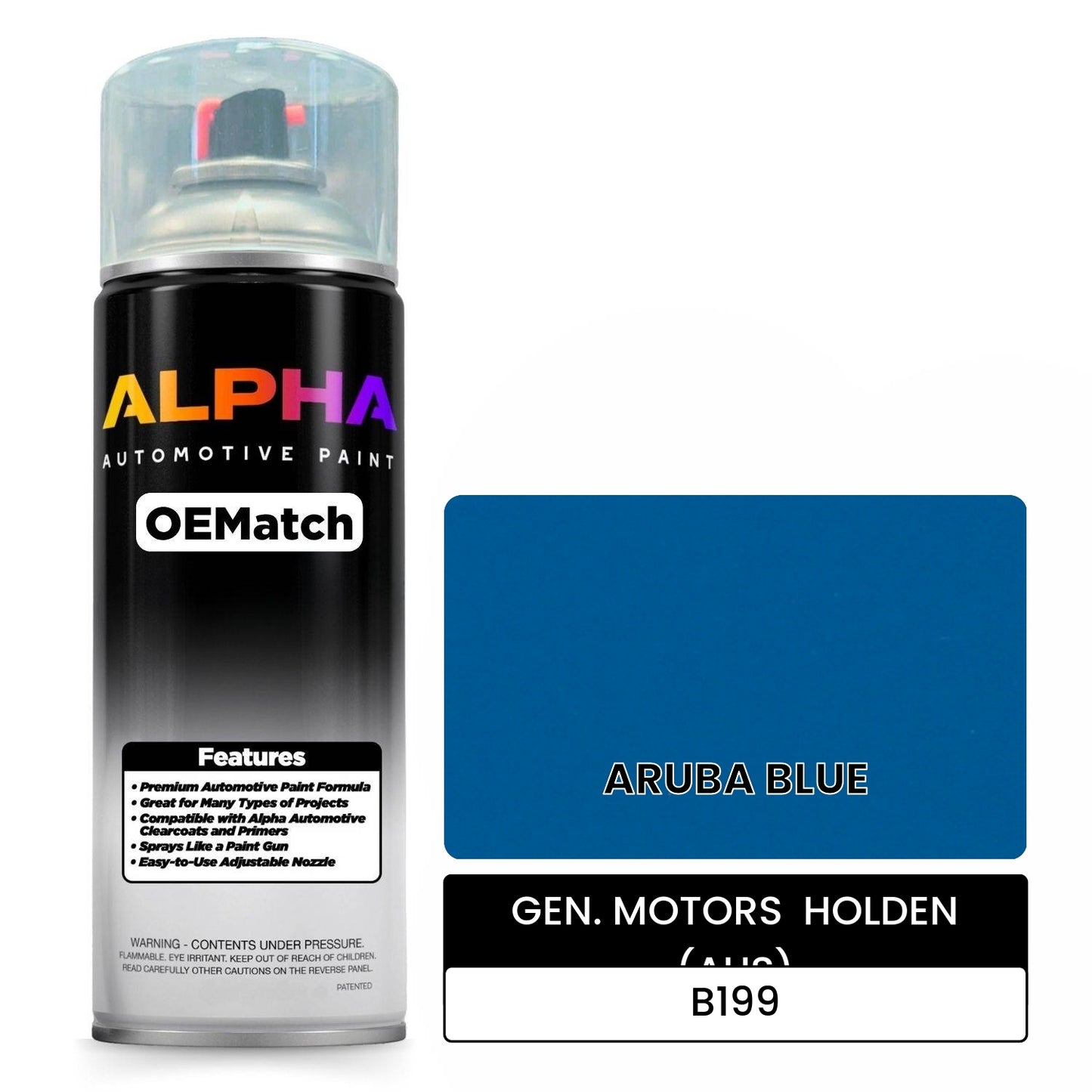 GEN. MOTORS  HOLDEN (AUS) ARUBA BLUE B199 OEMatch Spraycan