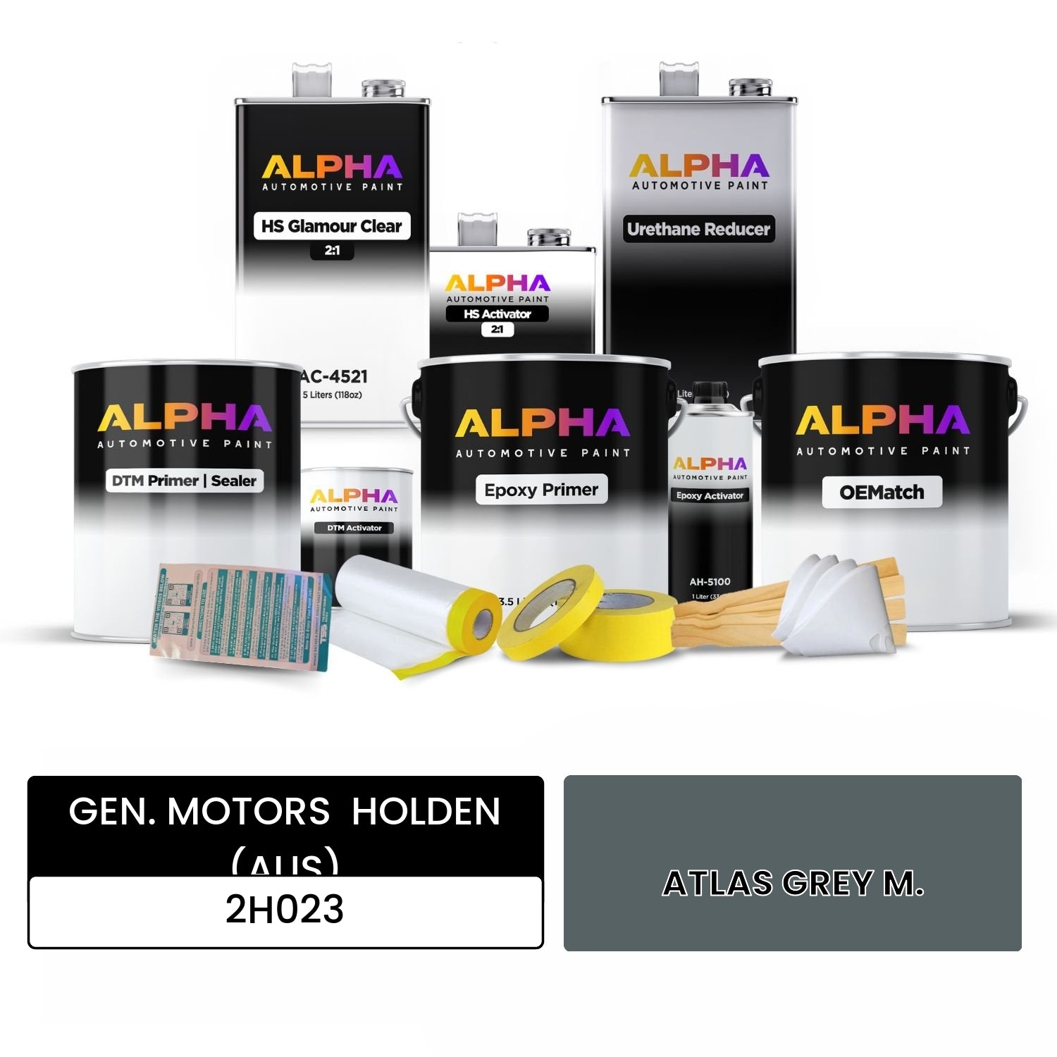 GEN. MOTORS  HOLDEN (AUS) ATLAS GREY M. 2H023 OEMatch Vehicle Paint Kit
