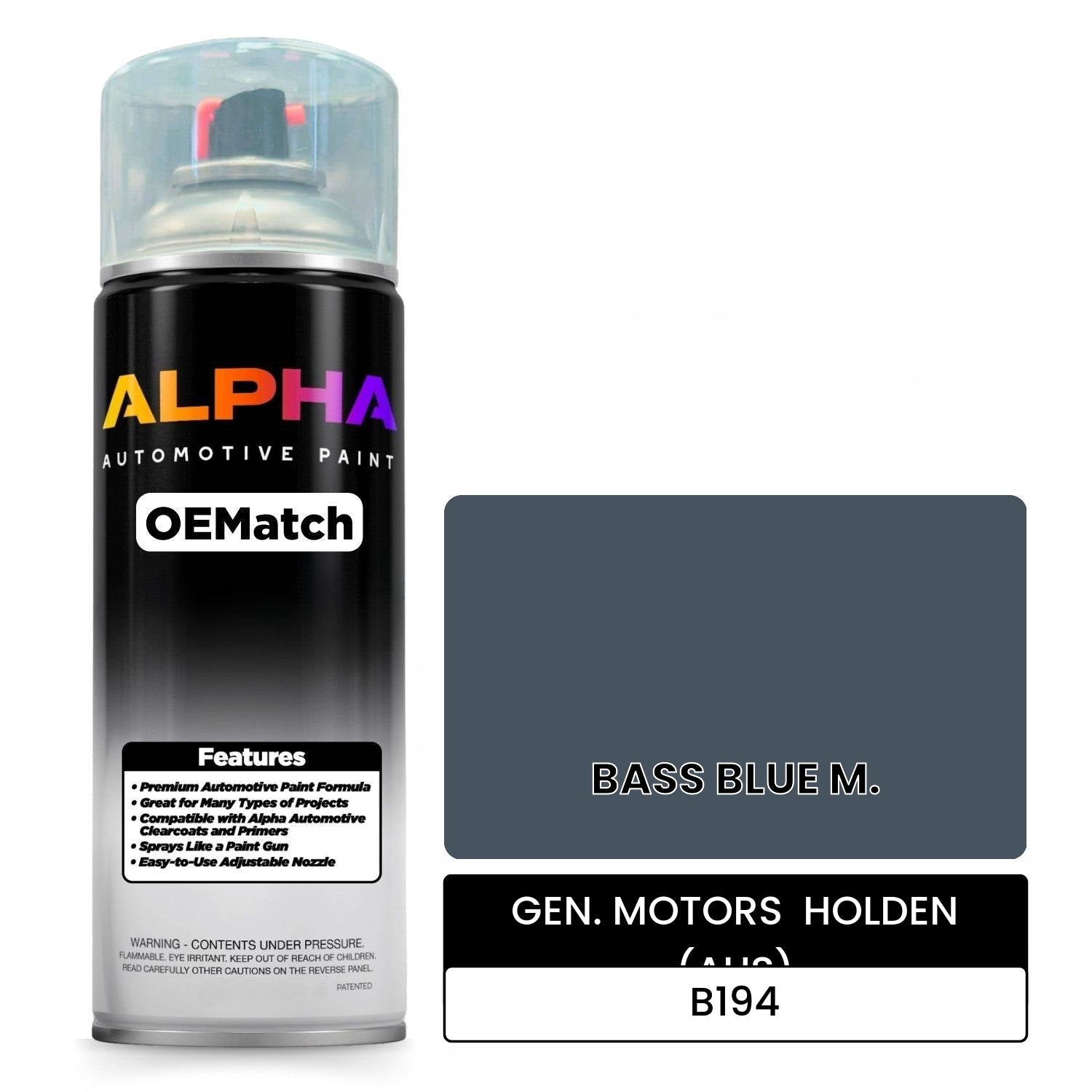 GEN. MOTORS  HOLDEN (AUS) BASS BLUE M. B194 OEMatch Spraycan