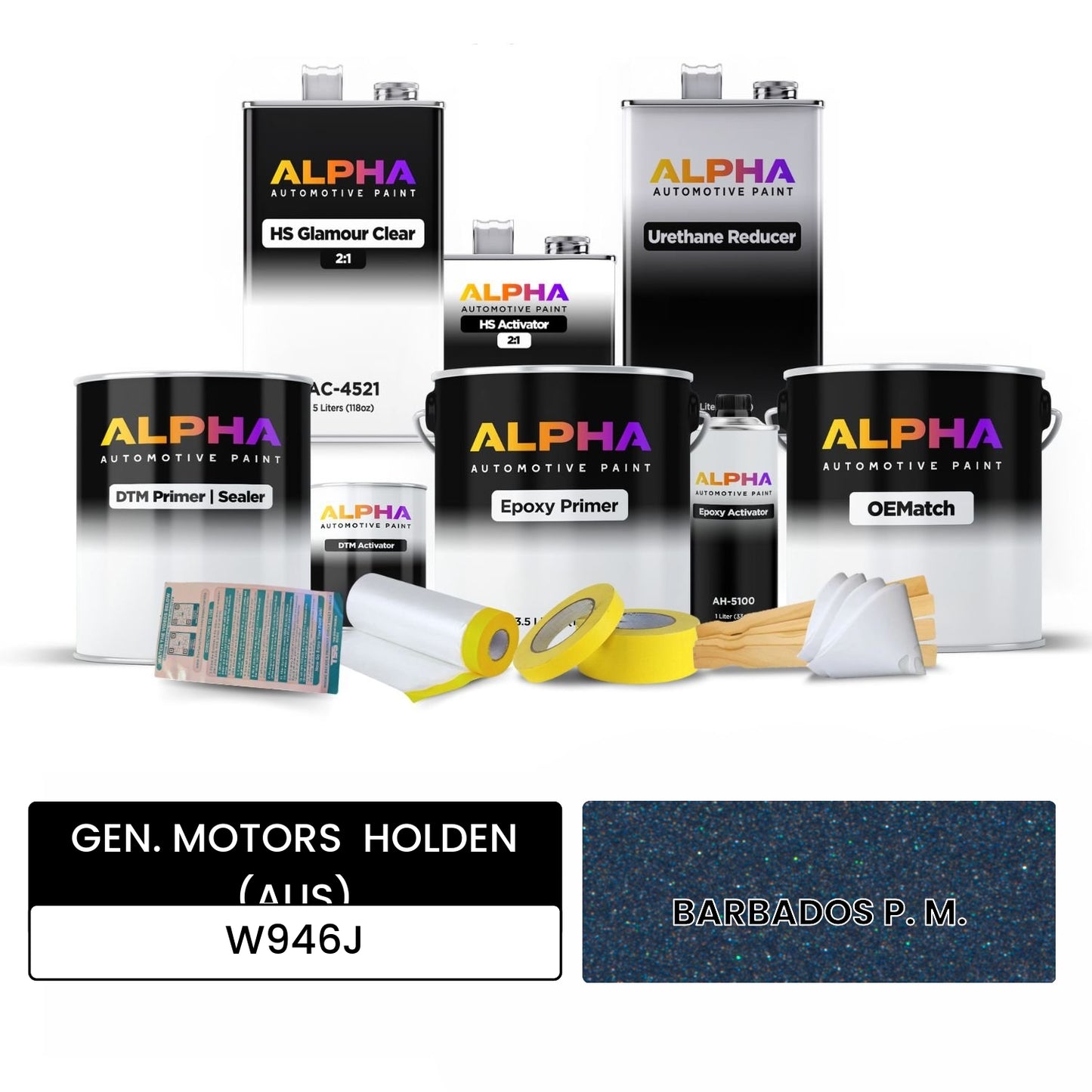 GEN. MOTORS  HOLDEN (AUS) BARBADOS P. M. W946J OEMatch Vehicle Paint Kit