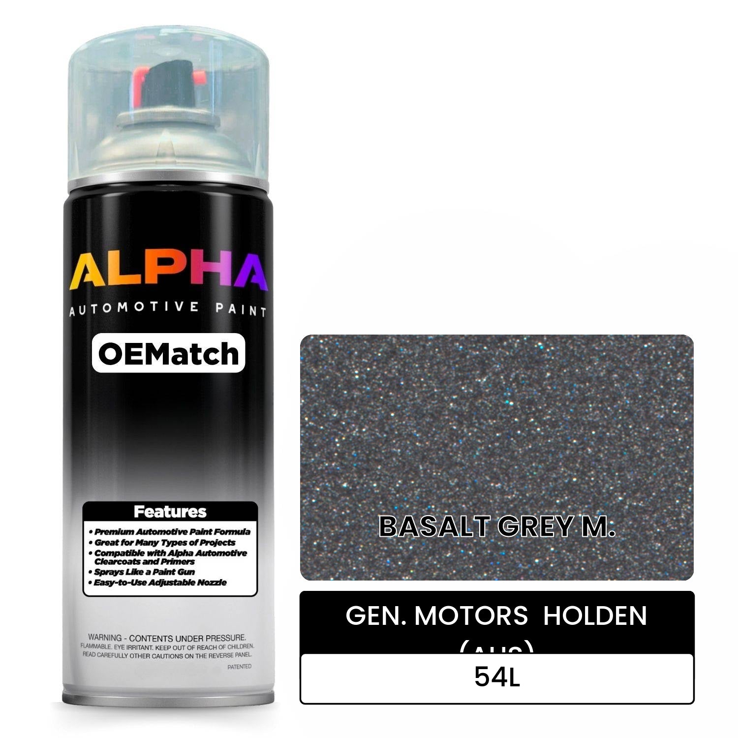 GEN. MOTORS  HOLDEN (AUS) BASALT GREY M. 54L OEMatch Spraycan