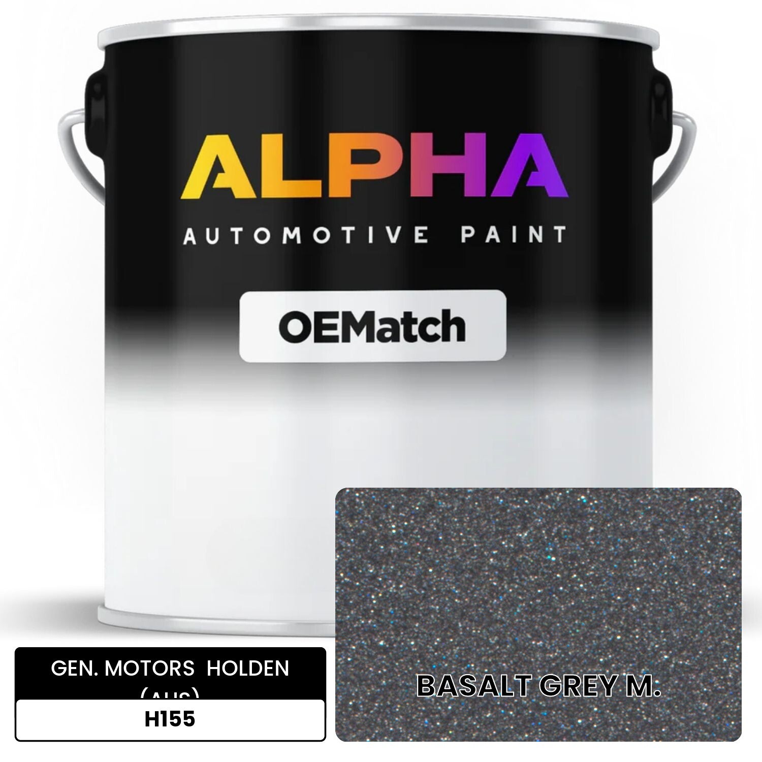GEN. MOTORS  HOLDEN (AUS) BASALT GREY M. H155 OEMatch Basecoat
