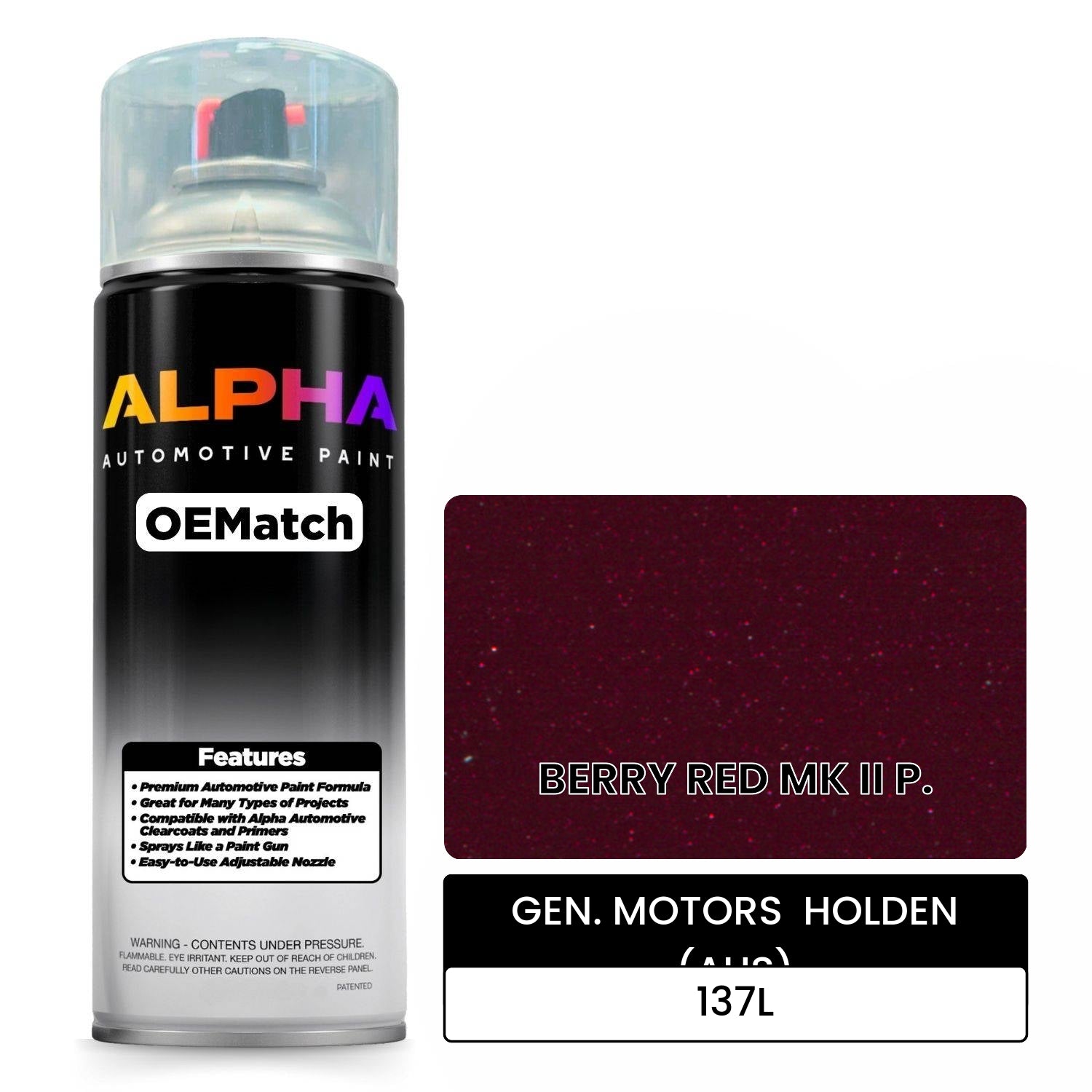 GEN. MOTORS  HOLDEN (AUS) BERRY RED MK II P. 137L OEMatch Spraycan