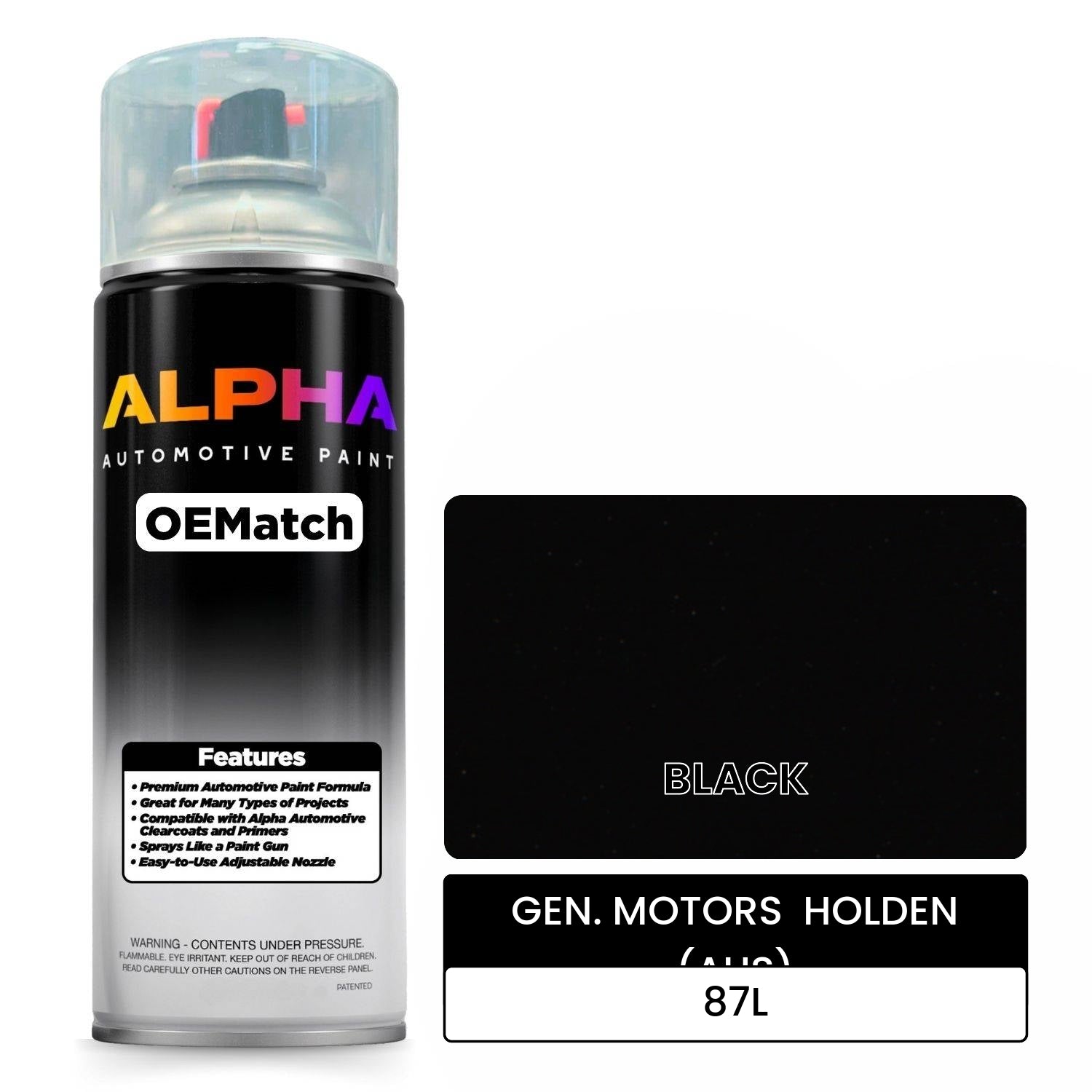 GEN. MOTORS  HOLDEN (AUS) BLACK 87L OEMatch Spraycan