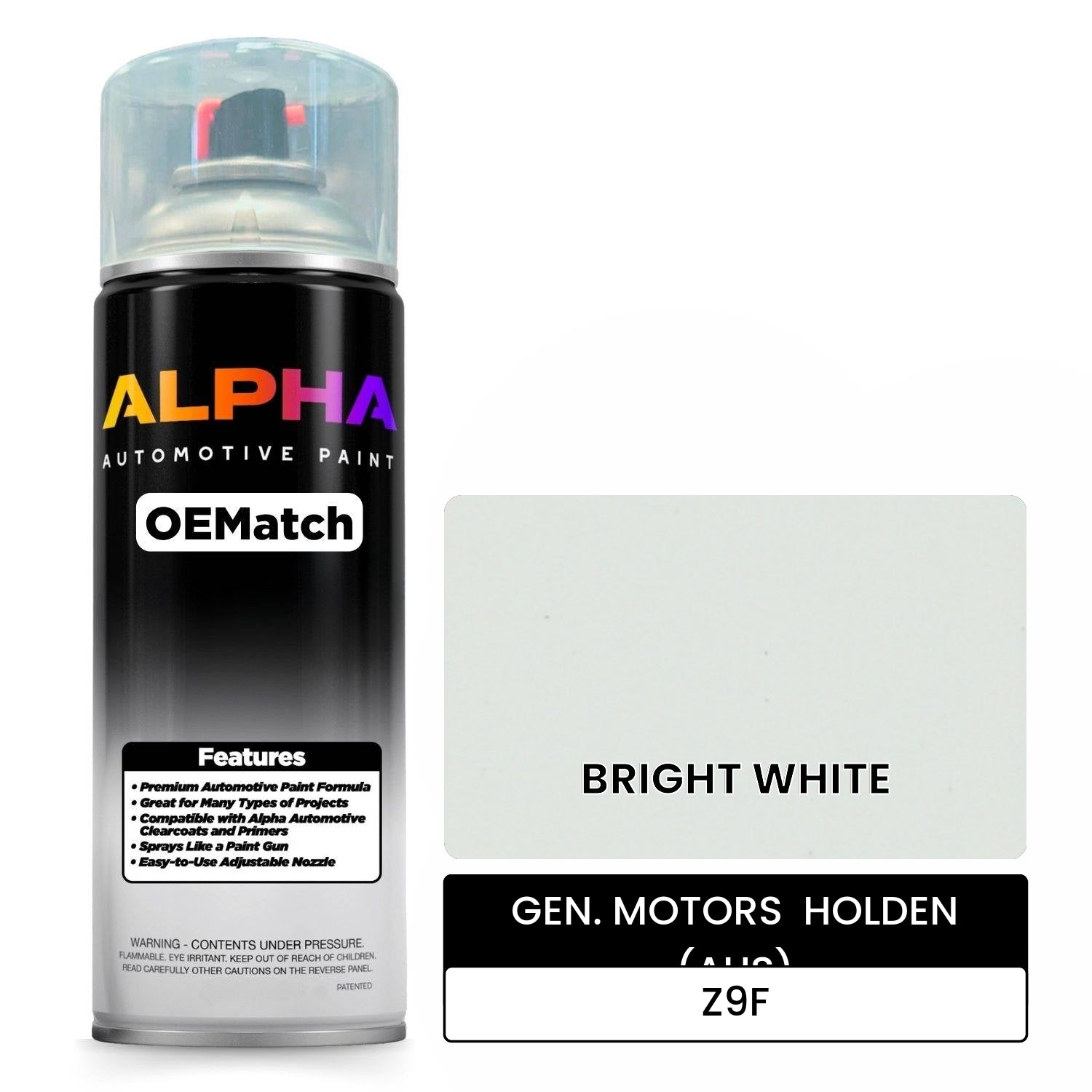 GEN. MOTORS  HOLDEN (AUS) BRIGHT WHITE Z9F OEMatch Spraycan