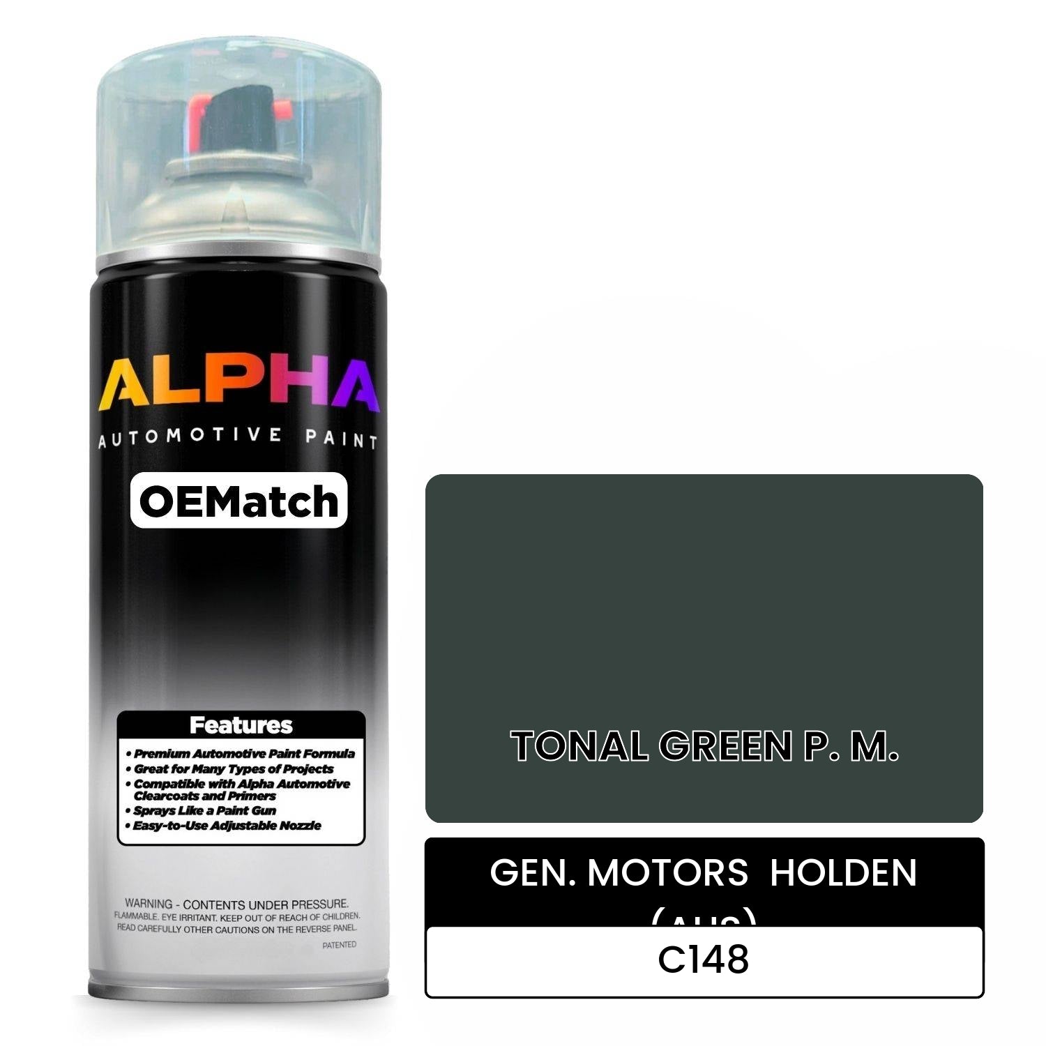 GEN. MOTORS  HOLDEN (AUS) TONAL GREEN P. M. C148 OEMatch Spraycan