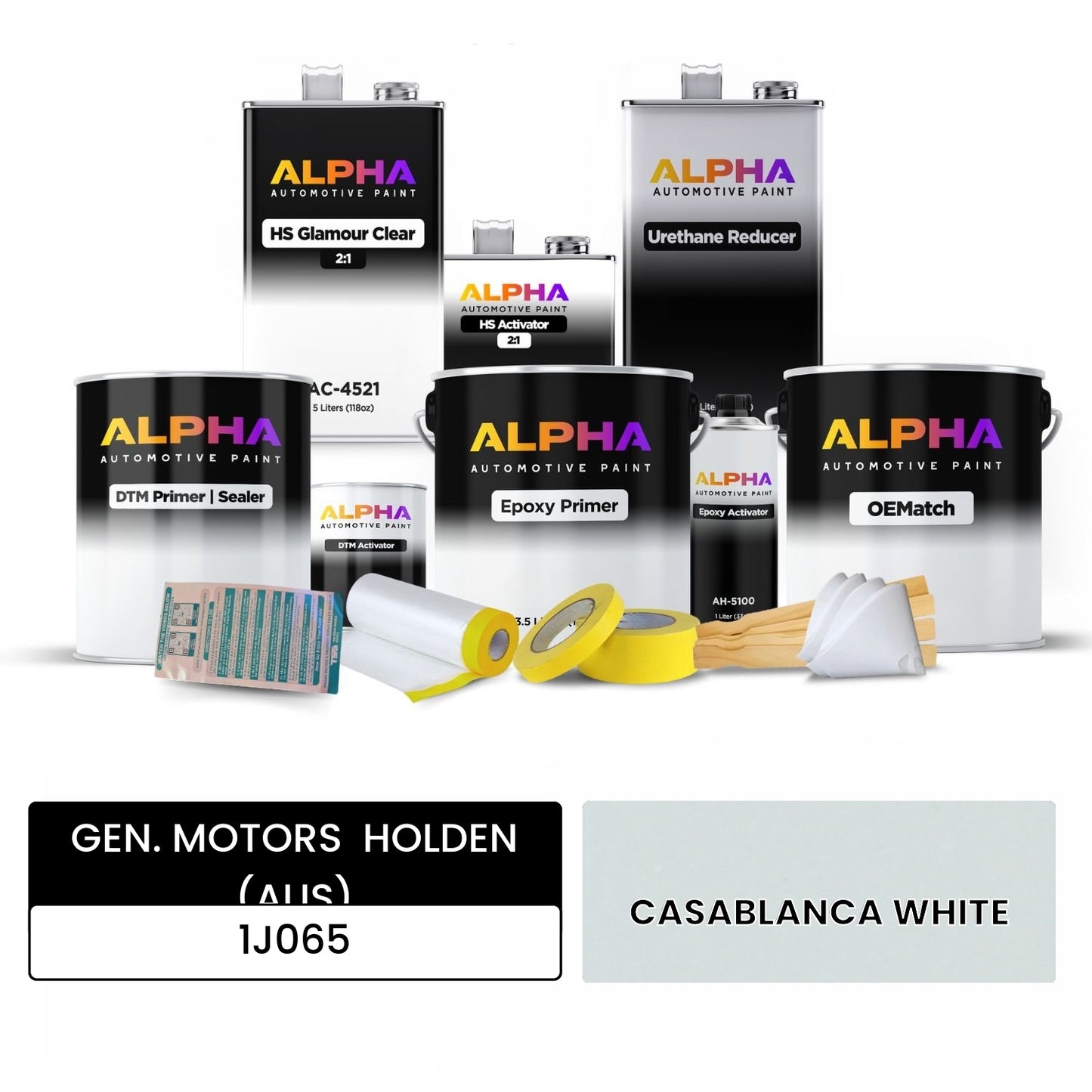 GEN. MOTORS  HOLDEN (AUS) CASABLANCA WHITE 1J065 OEMatch Vehicle Paint Kit