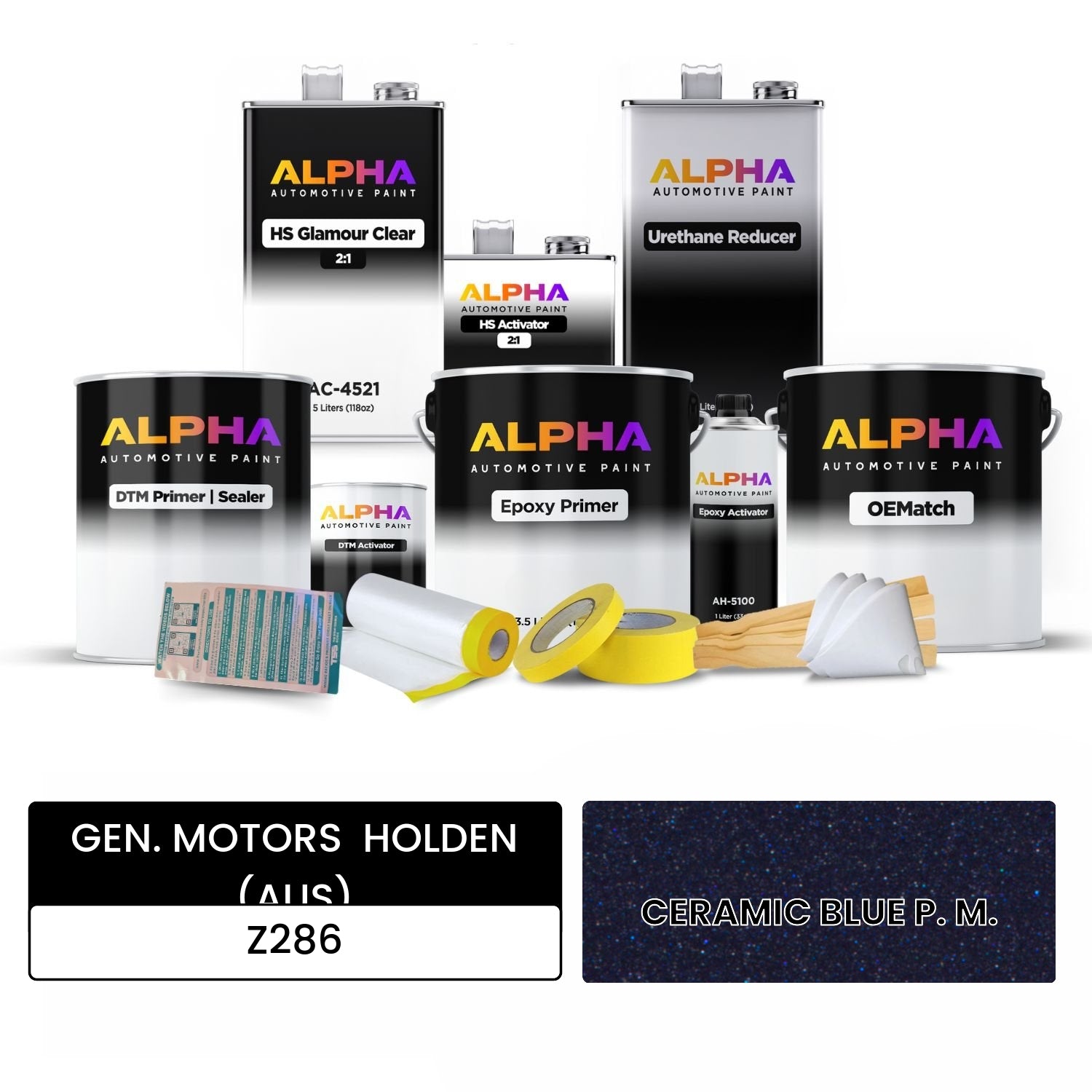 GEN. MOTORS  HOLDEN (AUS) CERAMIC BLUE P. M. Z286 OEMatch Vehicle Paint Kit