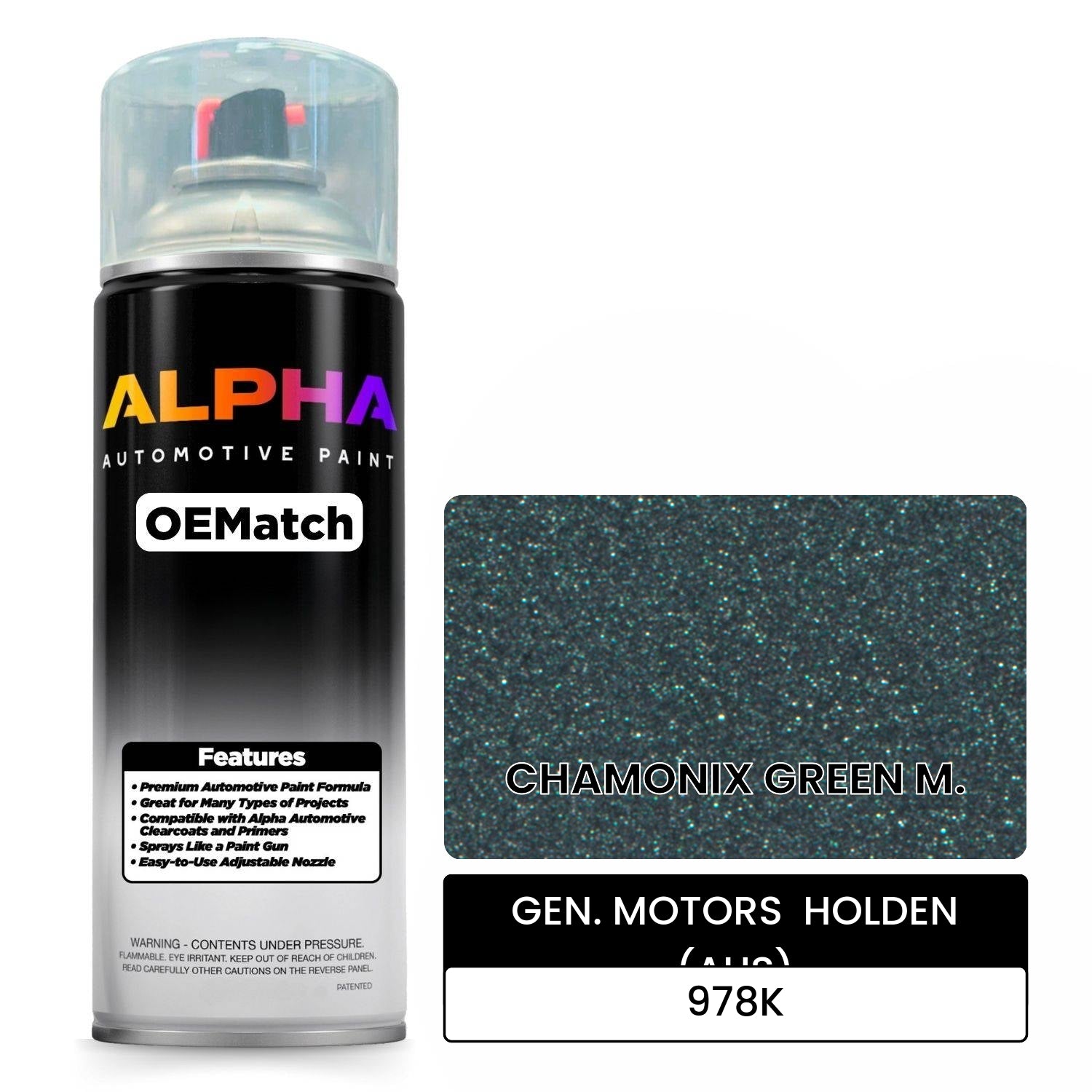 GEN. MOTORS  HOLDEN (AUS) CHAMONIX GREEN M. 978K OEMatch Spraycan