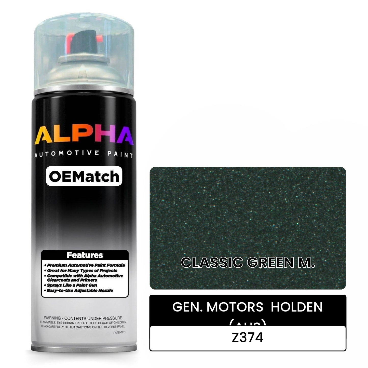 GEN. MOTORS  HOLDEN (AUS) CLASSIC GREEN M. Z374 OEMatch Spraycan