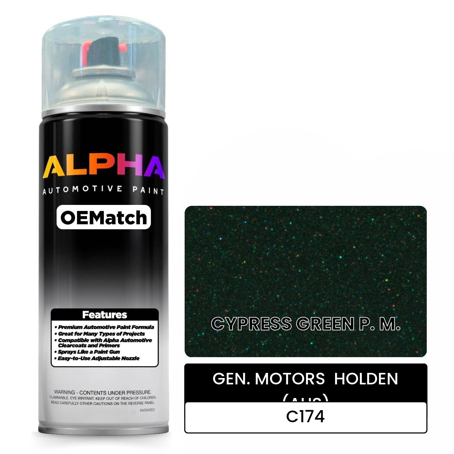 GEN. MOTORS  HOLDEN (AUS) CYPRESS GREEN P. M. C174 OEMatch Spraycan