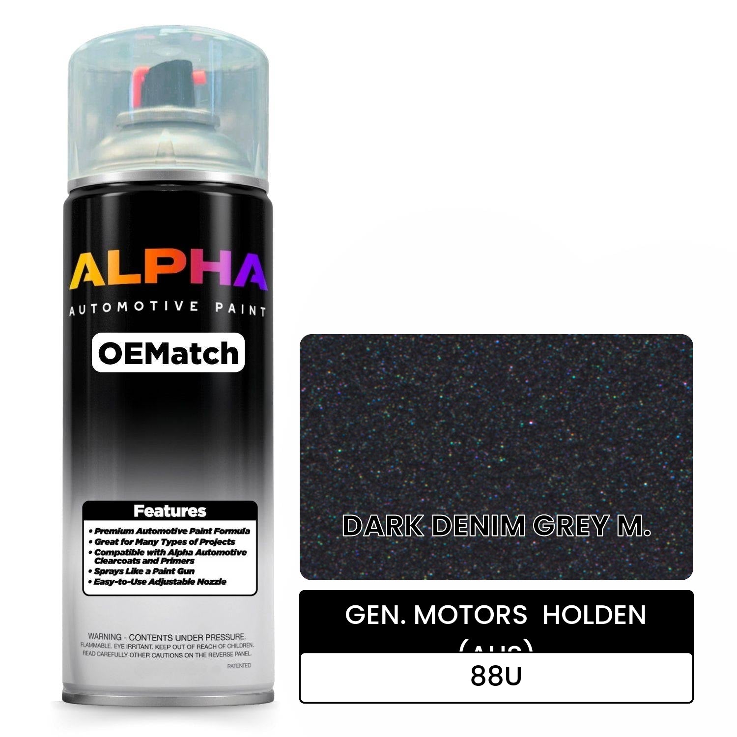 GEN. MOTORS  HOLDEN (AUS) DARK DENIM GREY M. 88U OEMatch Spraycan