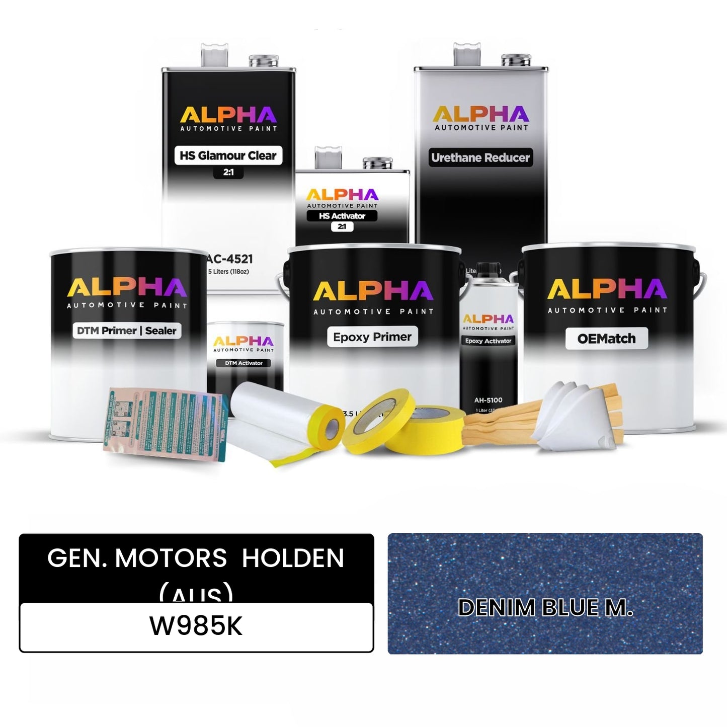 GEN. MOTORS  HOLDEN (AUS) DENIM BLUE M. W985K OEMatch Vehicle Paint Kit