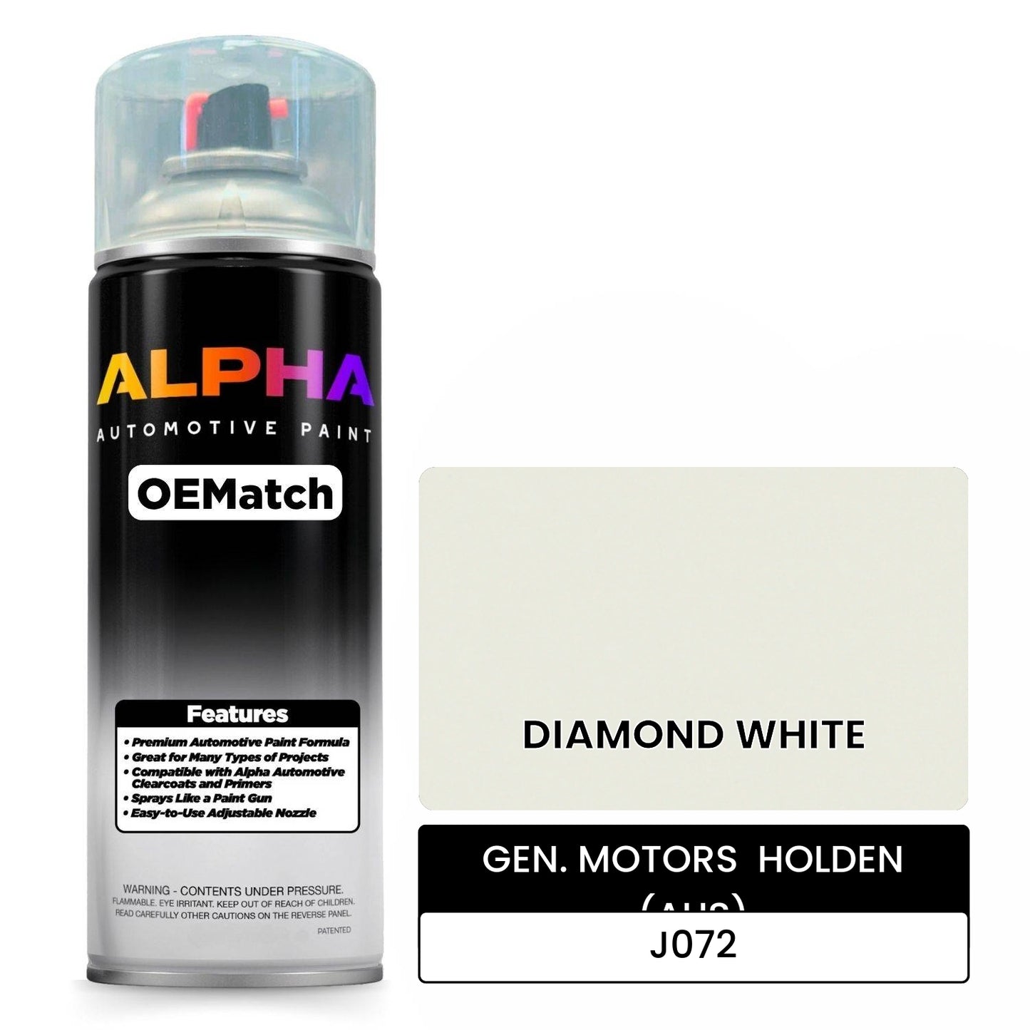 GEN. MOTORS  HOLDEN (AUS) DIAMOND WHITE J072 OEMatch Spraycan