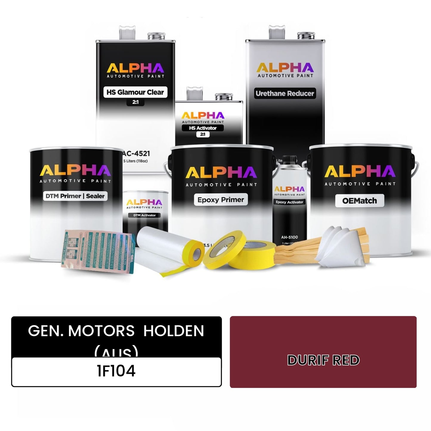 GEN. MOTORS  HOLDEN (AUS) DURIF RED 1F104 OEMatch Vehicle Paint Kit