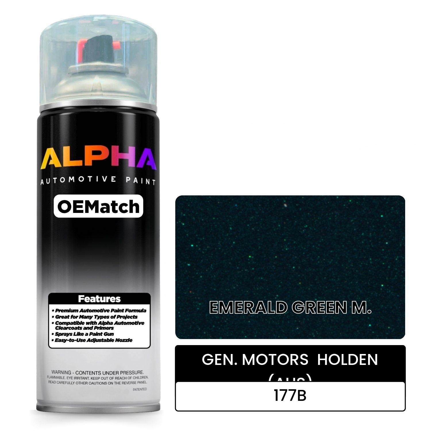 GEN. MOTORS  HOLDEN (AUS) EMERALD GREEN M. 177B OEMatch Spraycan
