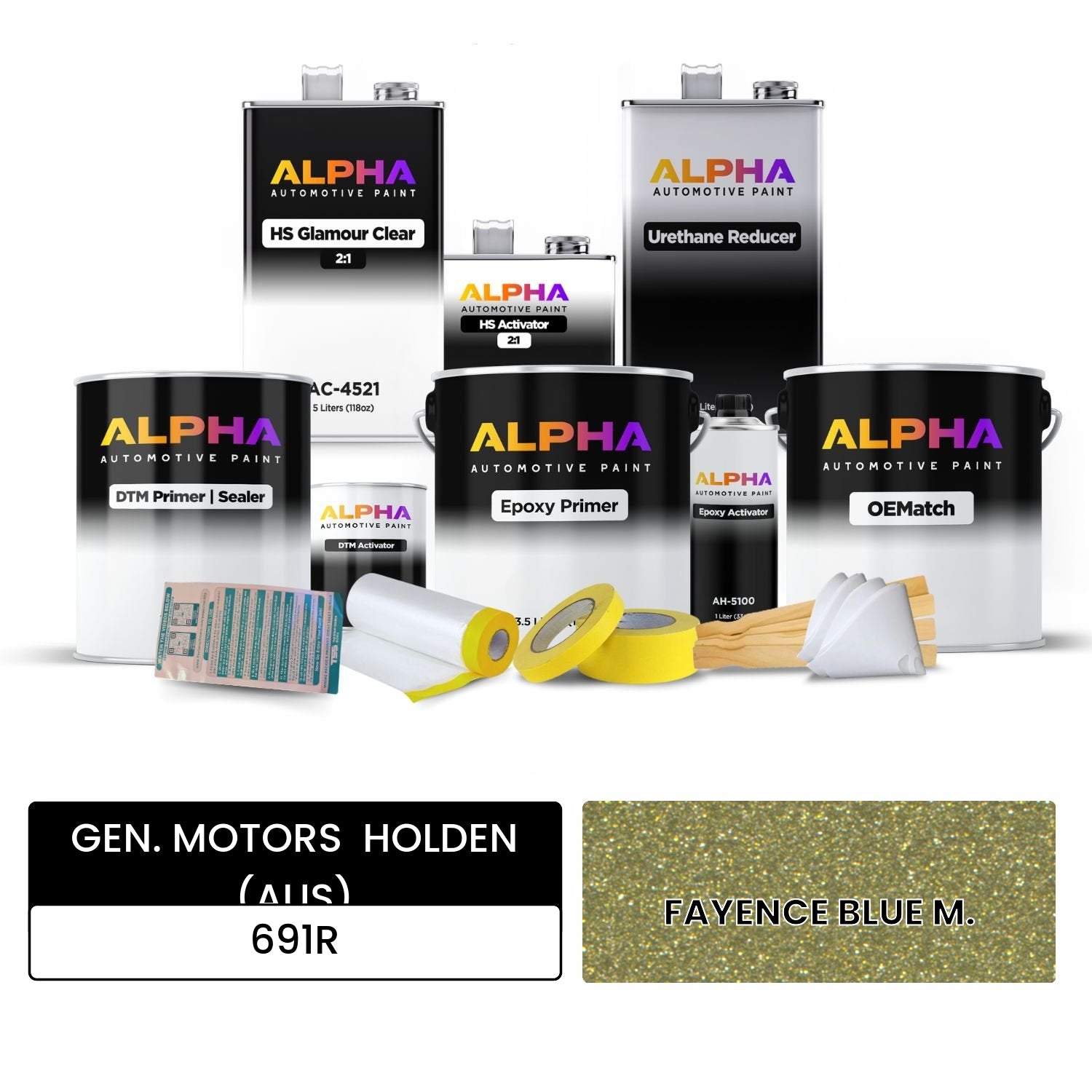 GEN. MOTORS  HOLDEN (AUS) FAYENCE BLUE M. 691R OEMatch Vehicle Paint Kit