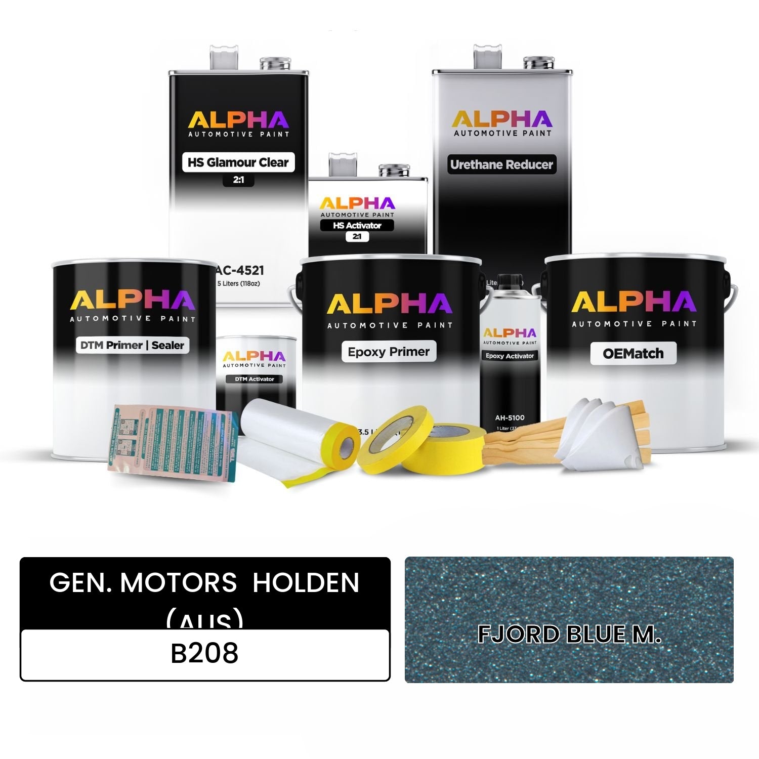 GEN. MOTORS  HOLDEN (AUS) FJORD BLUE M. B208 OEMatch Vehicle Paint Kit
