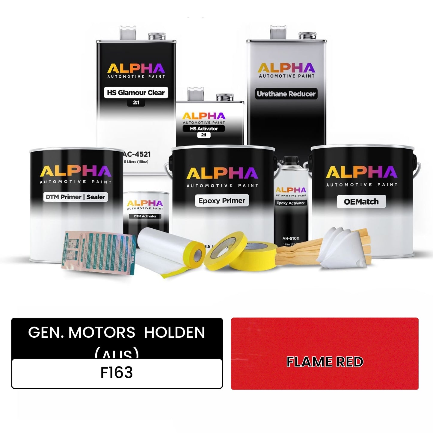 GEN. MOTORS  HOLDEN (AUS) FLAME RED F163 OEMatch Vehicle Paint Kit