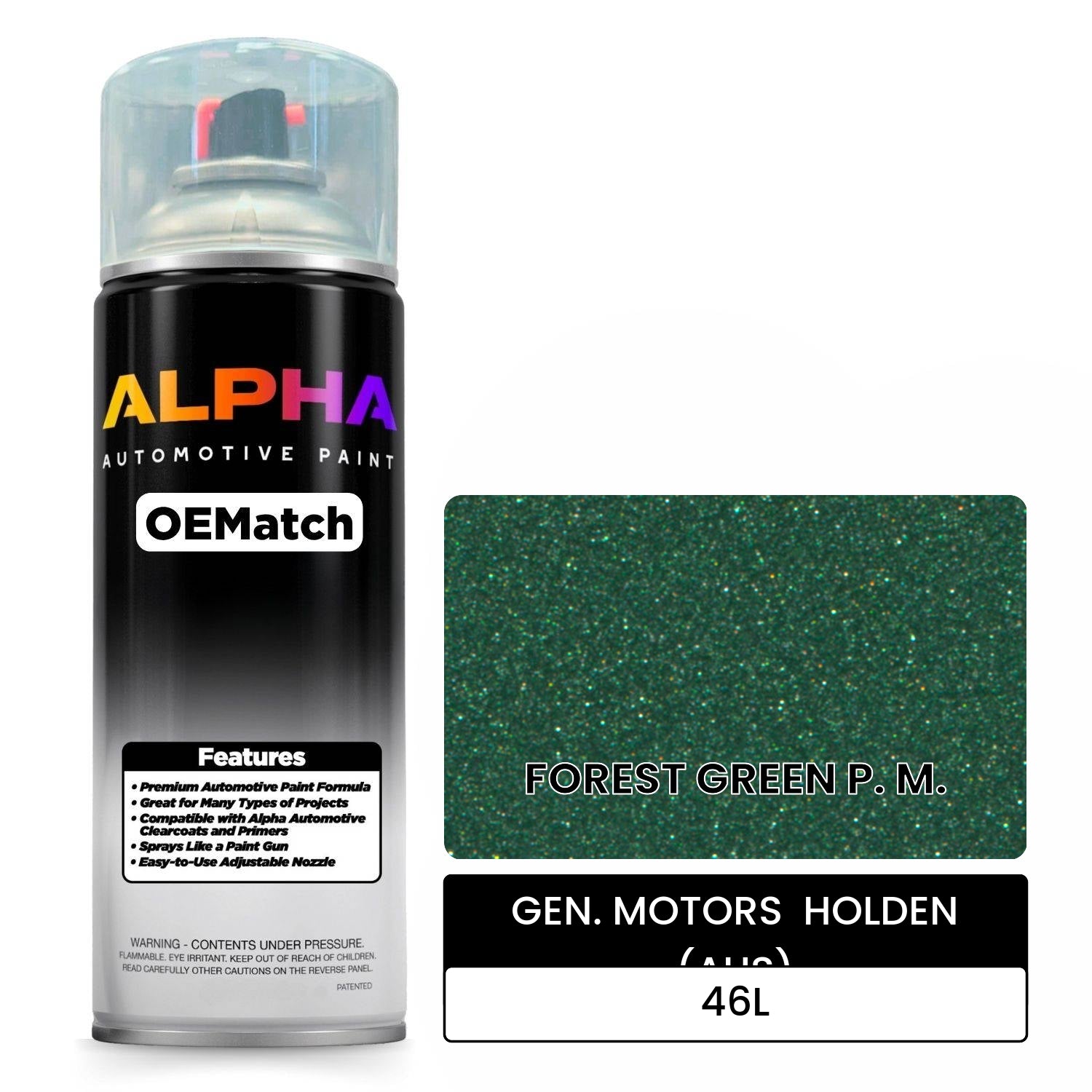 GEN. MOTORS  HOLDEN (AUS) FOREST GREEN P. M. 46L OEMatch Spraycan