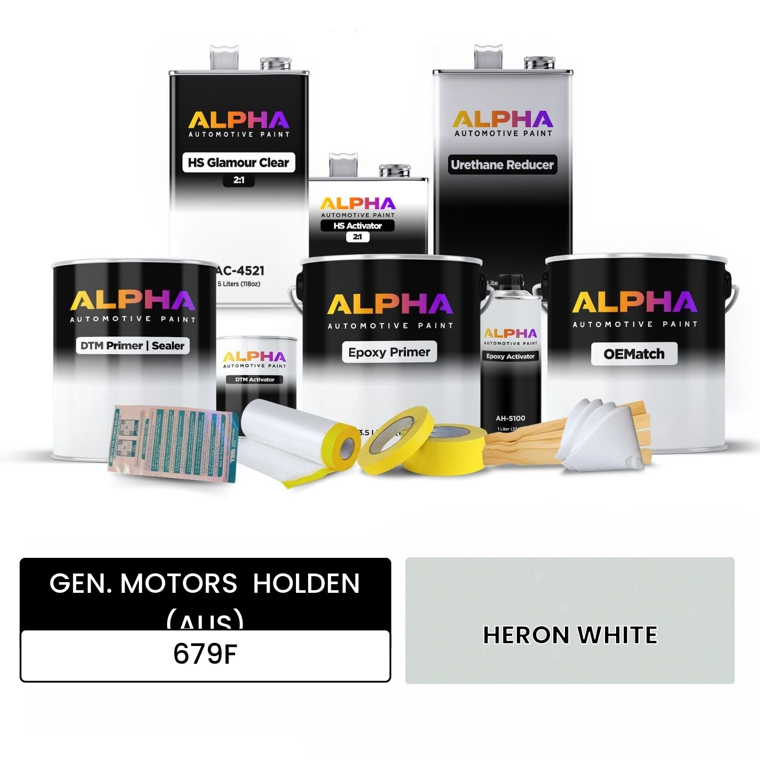 GEN. MOTORS  HOLDEN (AUS) HERON WHITE 679F OEMatch Vehicle Paint Kit
