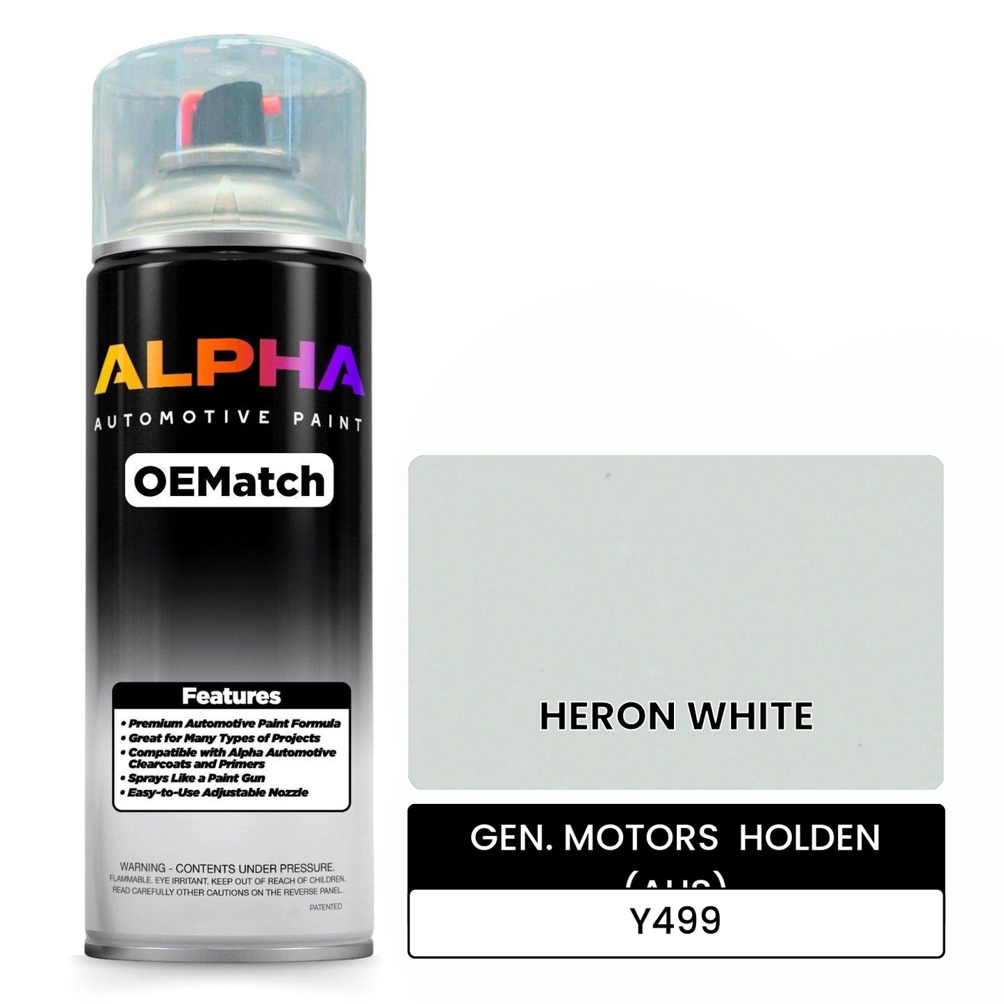 GEN. MOTORS  HOLDEN (AUS) HERON WHITE Y499 OEMatch Spraycan