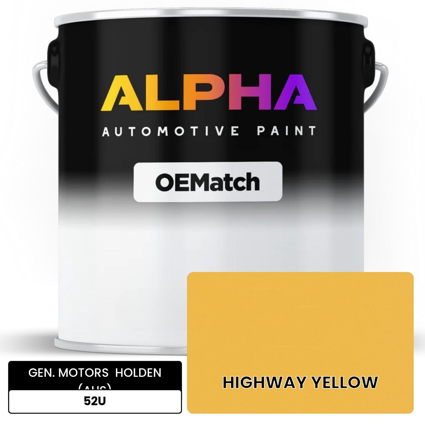 GEN. MOTORS  HOLDEN (AUS) HIGHWAY YELLOW 52U OEMatch Basecoat
