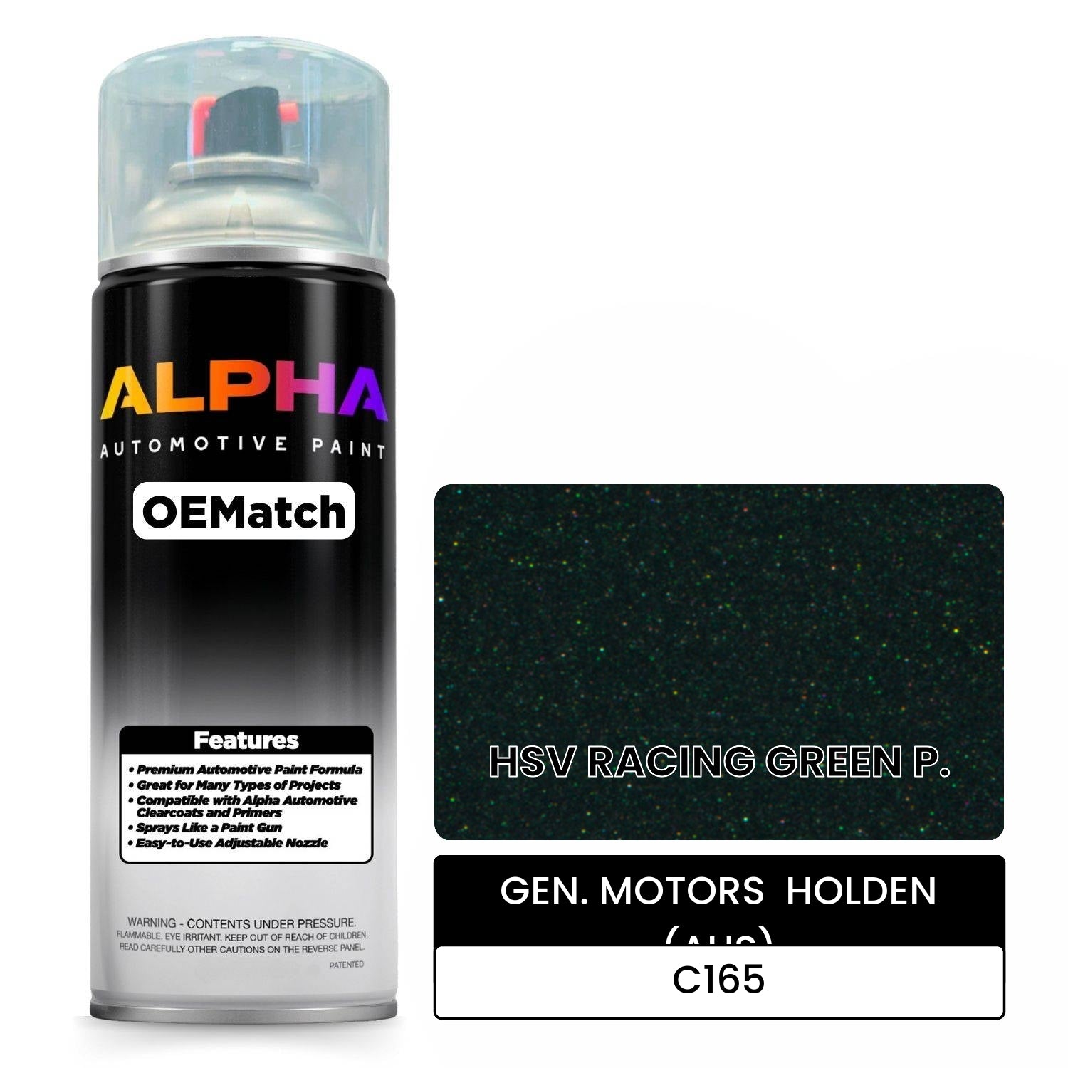 GEN. MOTORS  HOLDEN (AUS) HSV RACING GREEN P. C165 OEMatch Spraycan
