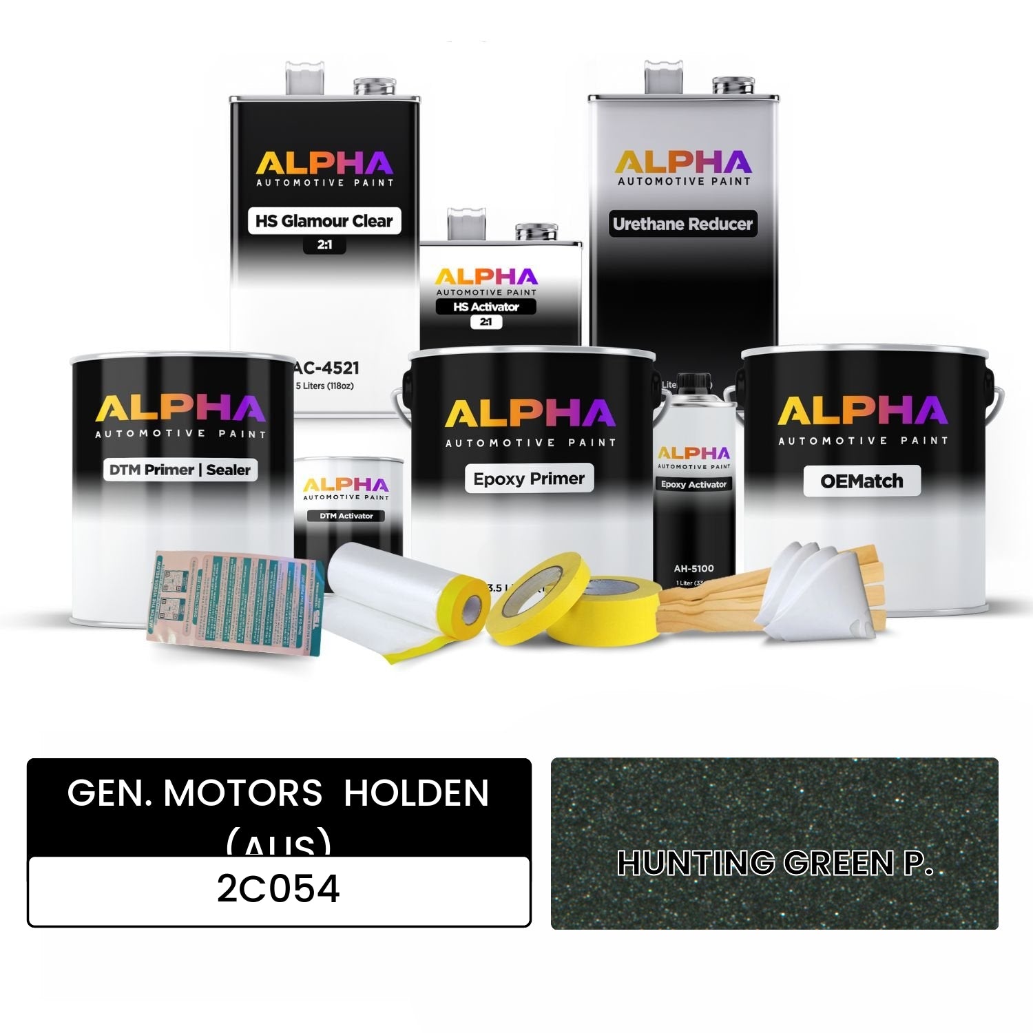 GEN. MOTORS  HOLDEN (AUS) HUNTING GREEN P. 2C054 OEMatch Vehicle Paint Kit