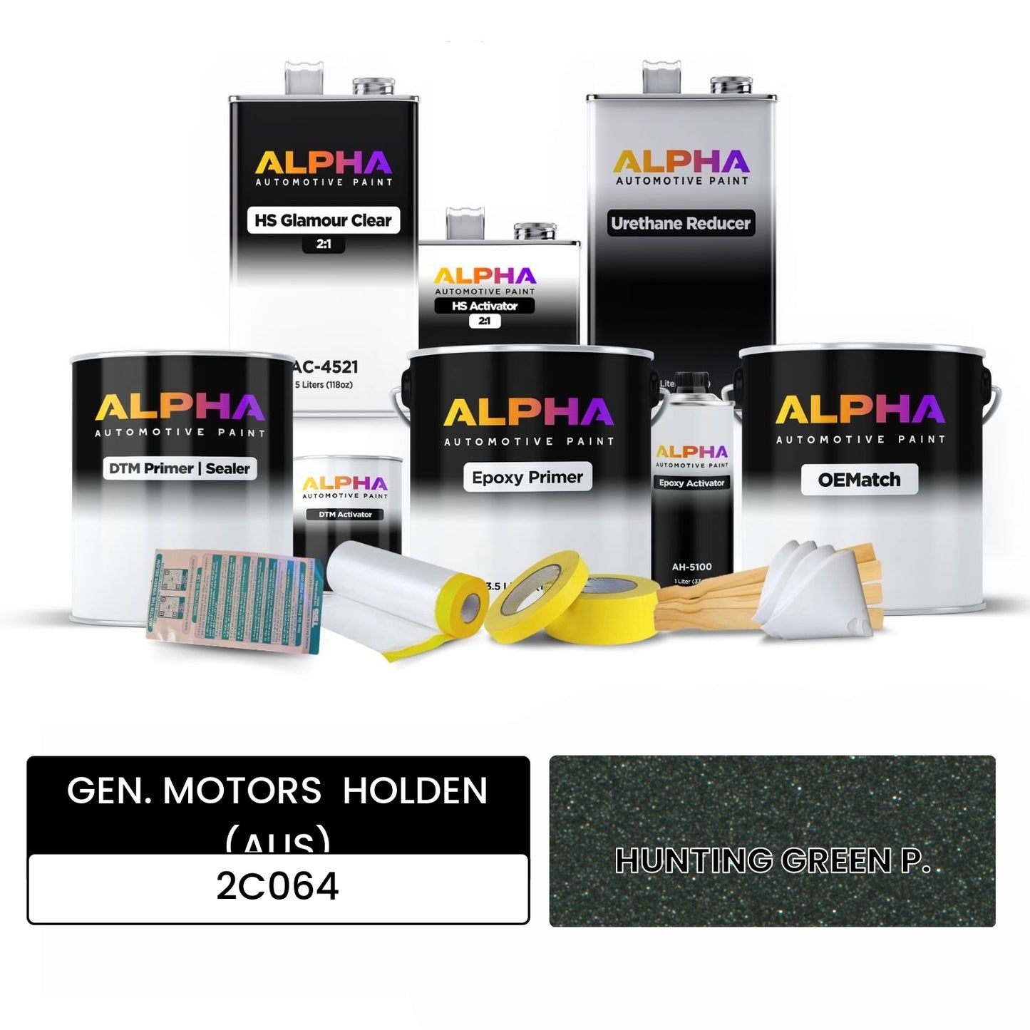 GEN. MOTORS  HOLDEN (AUS) HUNTING GREEN P. 2C064 OEMatch Vehicle Paint Kit