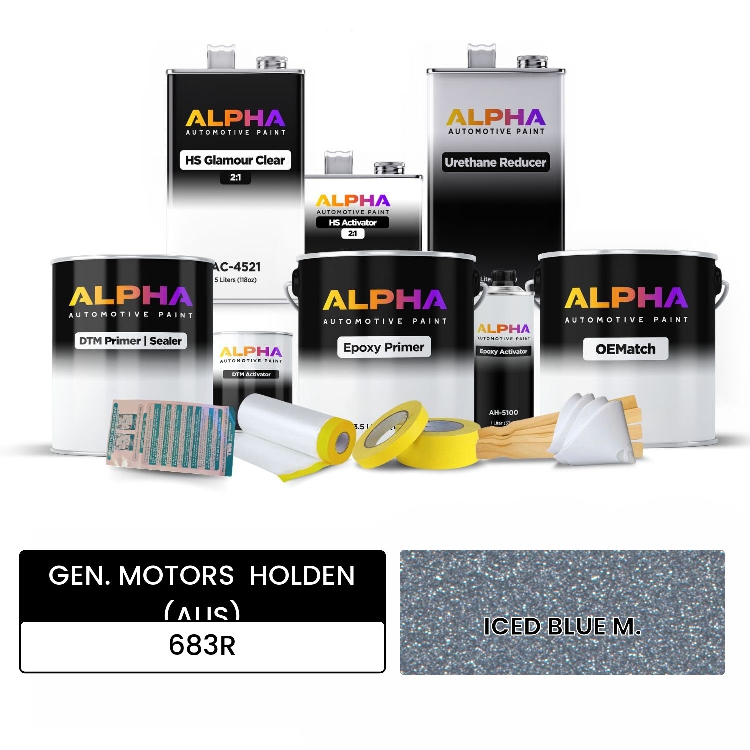 GEN. MOTORS  HOLDEN (AUS) ICED BLUE M. 683R OEMatch Vehicle Paint Kit