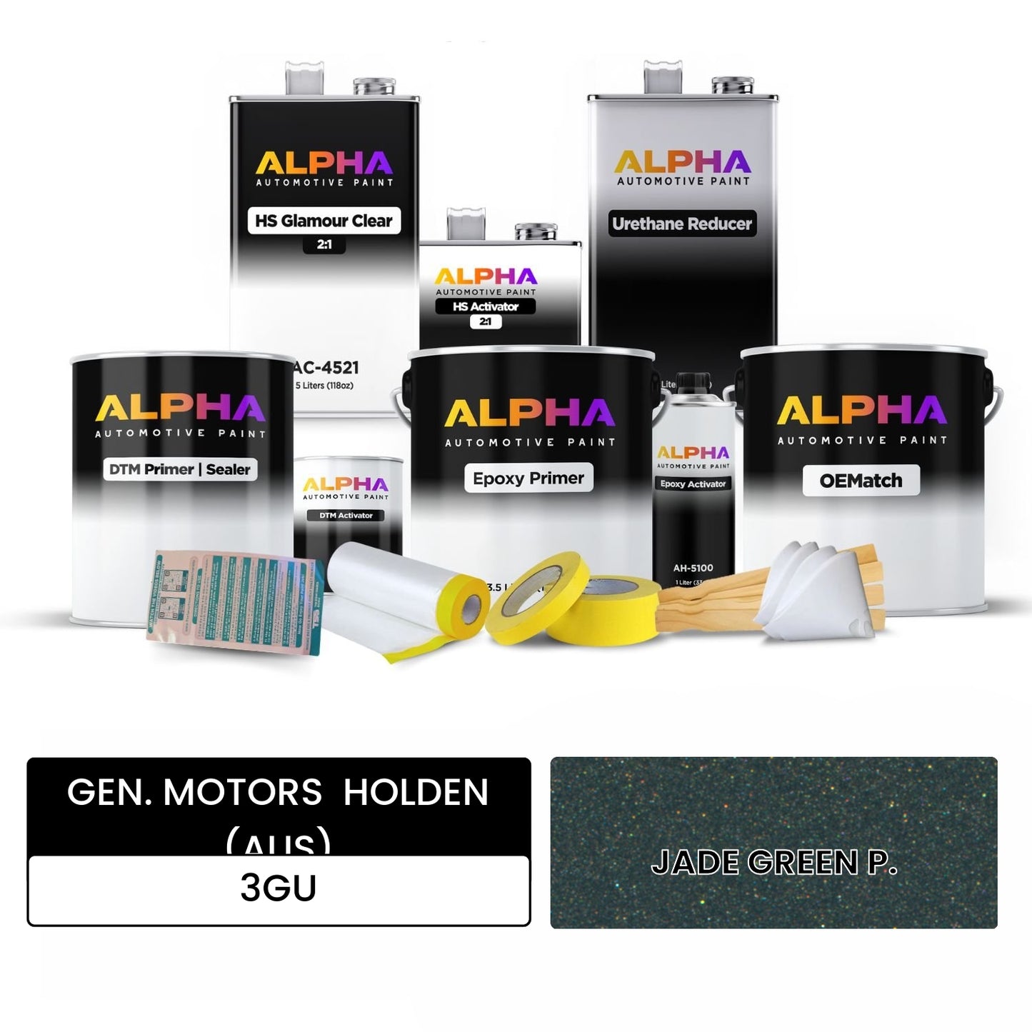 GEN. MOTORS  HOLDEN (AUS) JADE GREEN P. 3GU OEMatch Vehicle Paint Kit