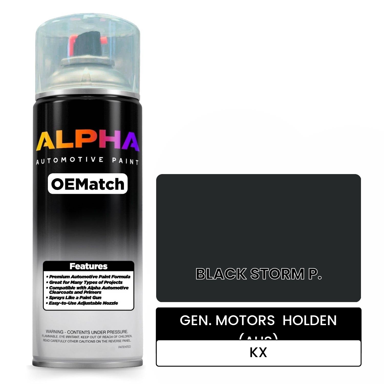 GEN. MOTORS  HOLDEN (AUS) BLACK STORM P. KX OEMatch Spraycan