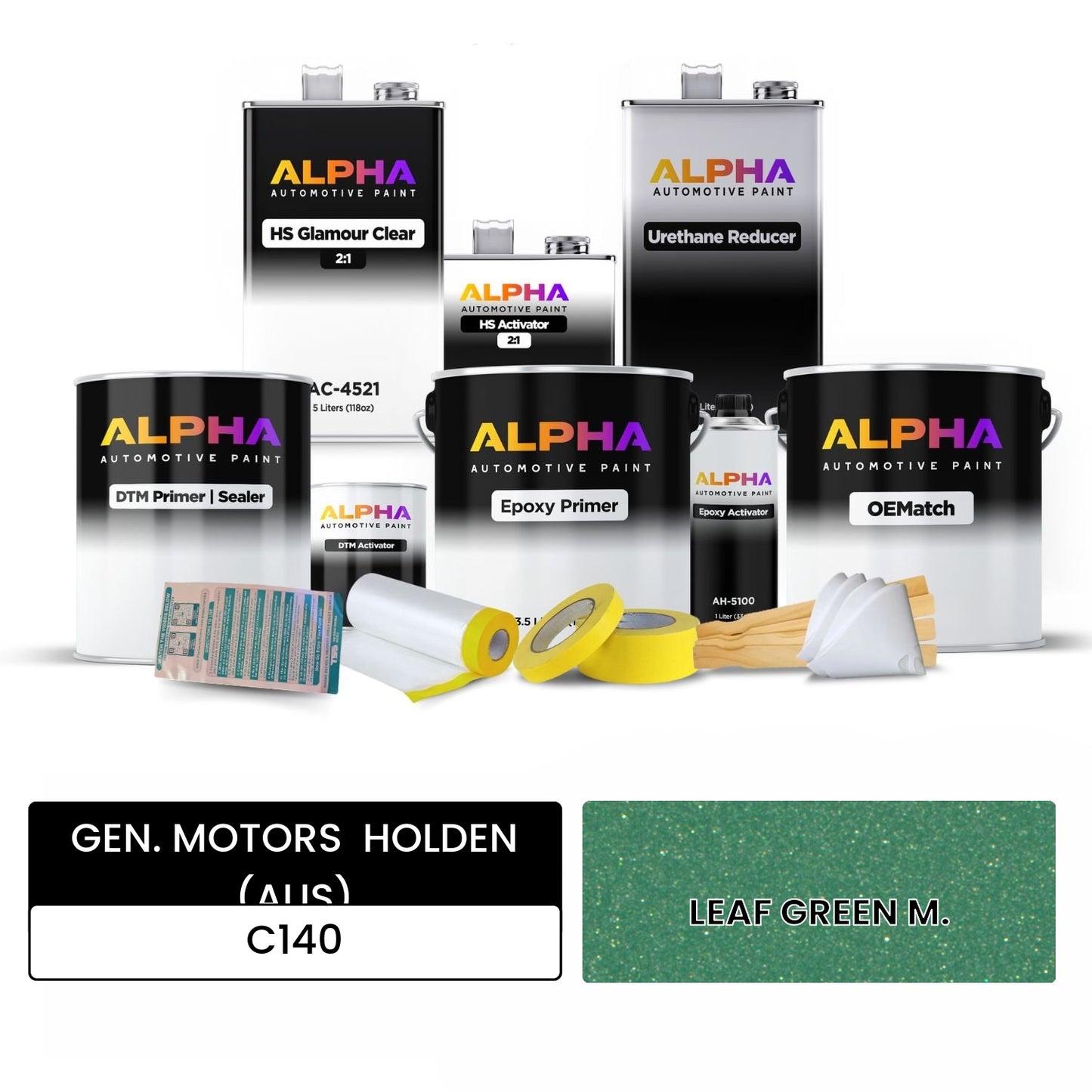 GEN. MOTORS  HOLDEN (AUS) LEAF GREEN M. C140 OEMatch Vehicle Paint Kit