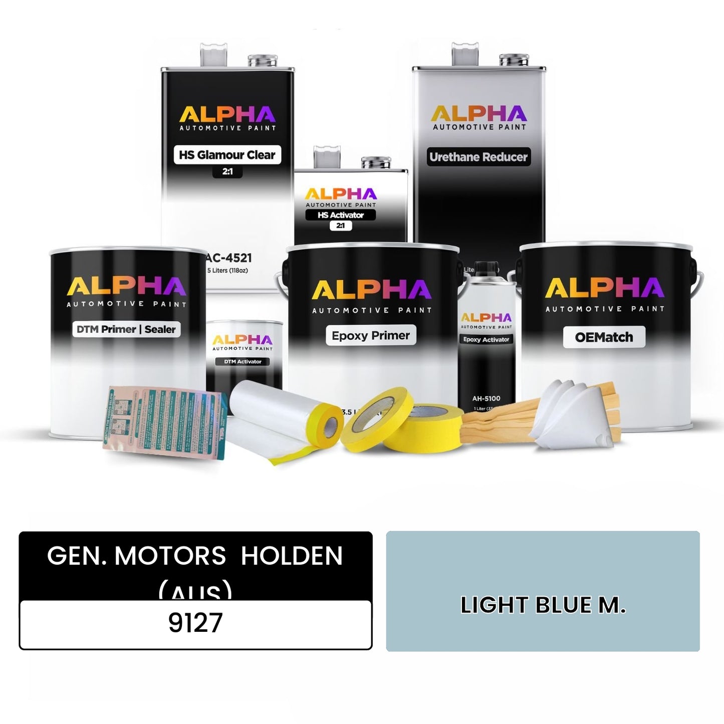 GEN. MOTORS  HOLDEN (AUS) LIGHT BLUE M. 9127 OEMatch Vehicle Paint Kit