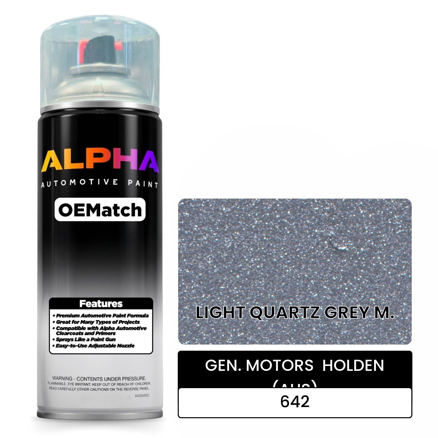 GEN. MOTORS  HOLDEN (AUS) LIGHT QUARTZ GREY M. 642 OEMatch Spraycan