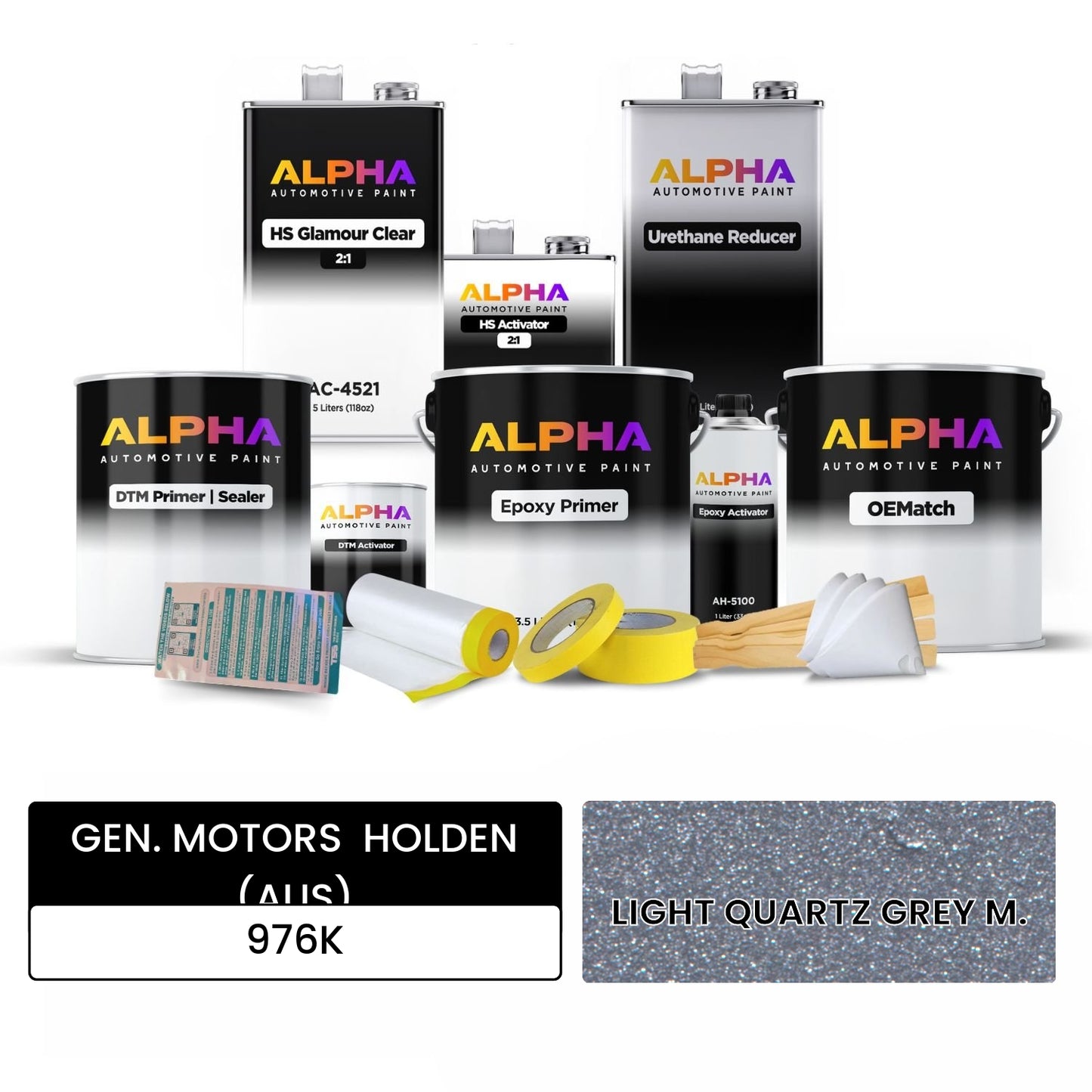 GEN. MOTORS  HOLDEN (AUS) LIGHT QUARTZ GREY M. 976K OEMatch Vehicle Paint Kit