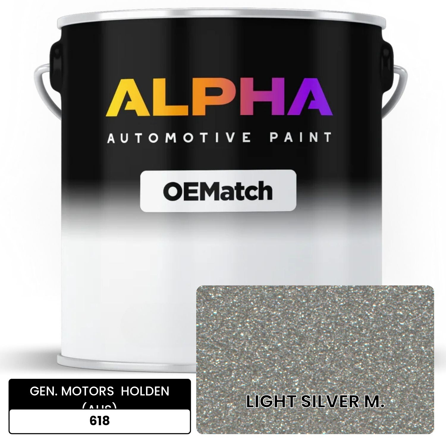 GEN. MOTORS  HOLDEN (AUS) LIGHT SILVER M. 618 OEMatch Basecoat