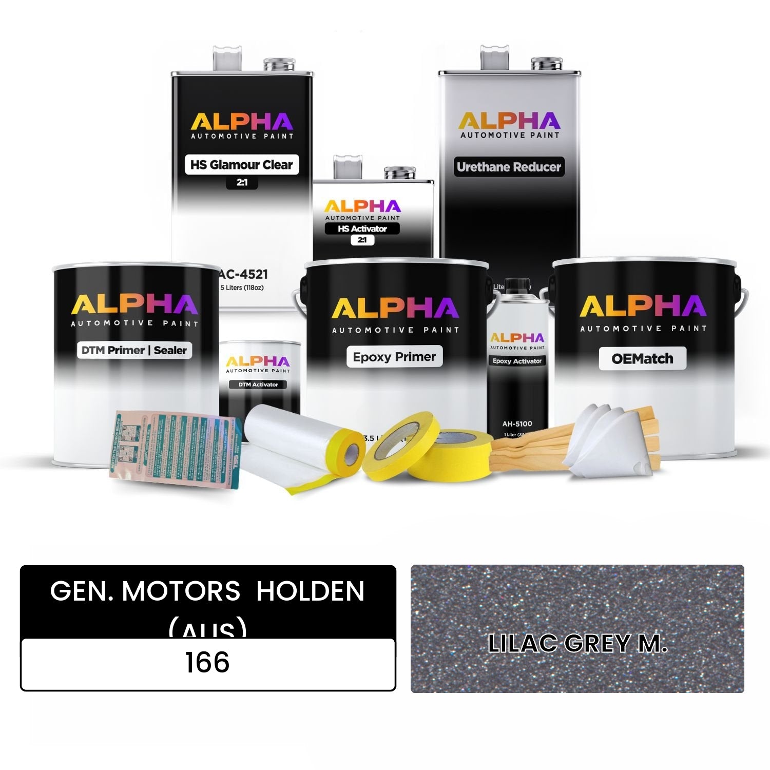 GEN. MOTORS  HOLDEN (AUS) LILAC GREY M. 166 OEMatch Vehicle Paint Kit