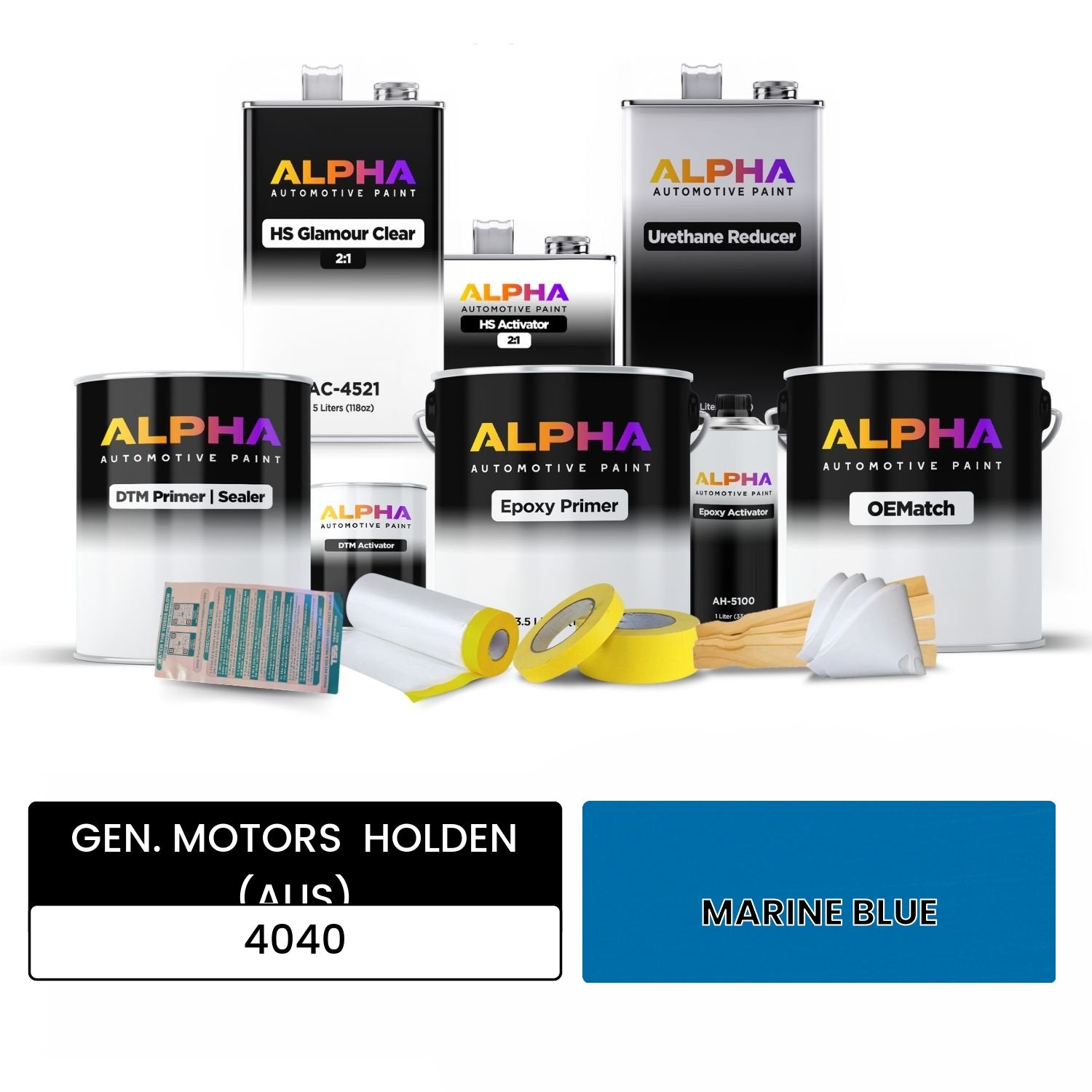 GEN. MOTORS  HOLDEN (AUS) MARINE BLUE 4040 OEMatch Vehicle Paint Kit