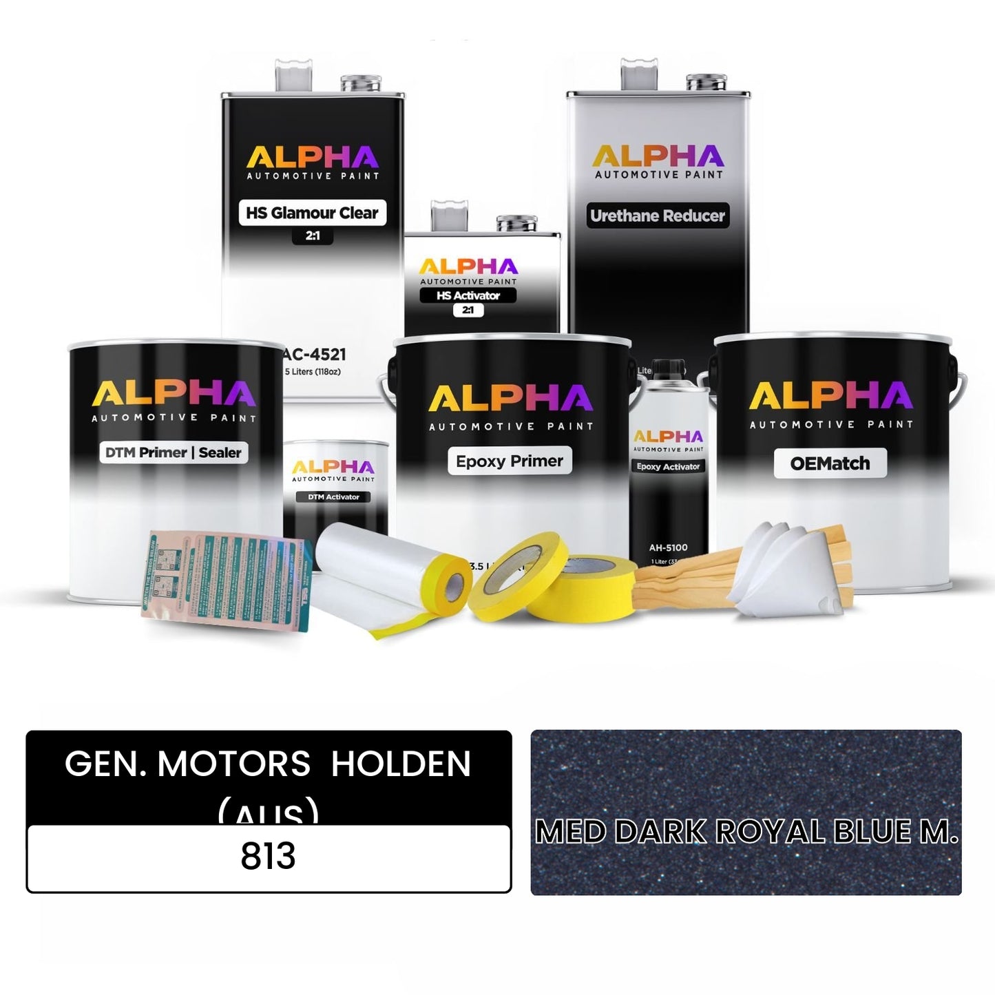 GEN. MOTORS  HOLDEN (AUS) MED DARK ROYAL BLUE M. 813 OEMatch Vehicle Paint Kit