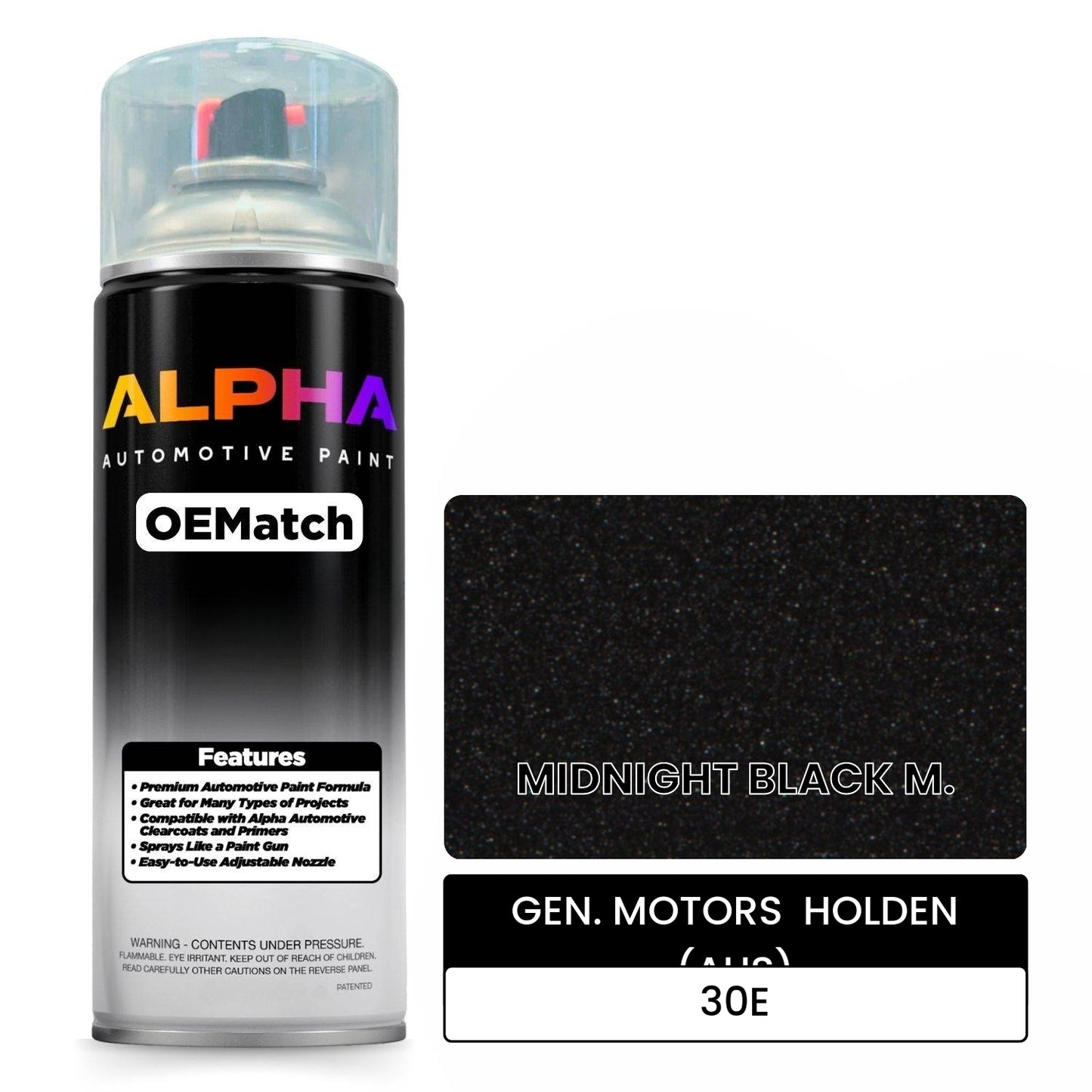 GEN. MOTORS  HOLDEN (AUS) MIDNIGHT BLACK M. 30E OEMatch Spraycan