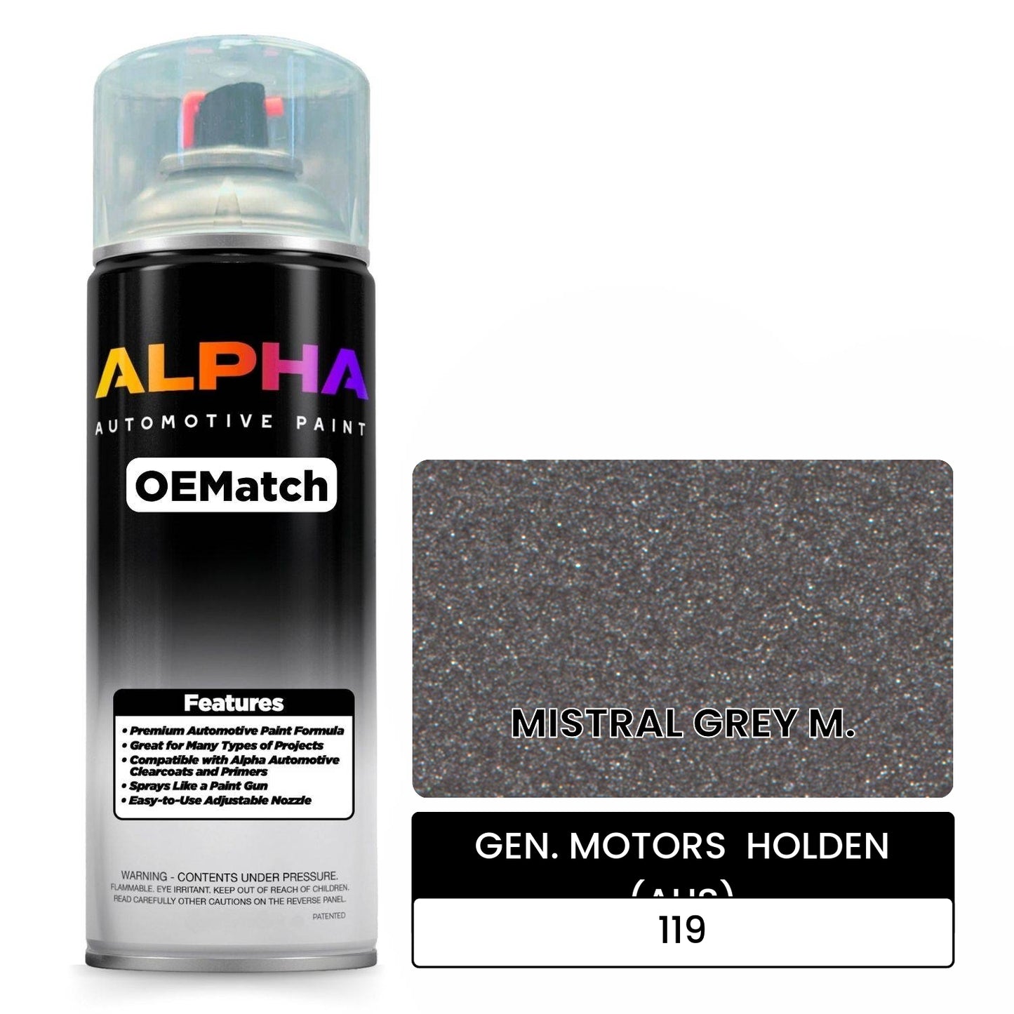 GEN. MOTORS  HOLDEN (AUS) MISTRAL GREY M. 119 OEMatch Spraycan