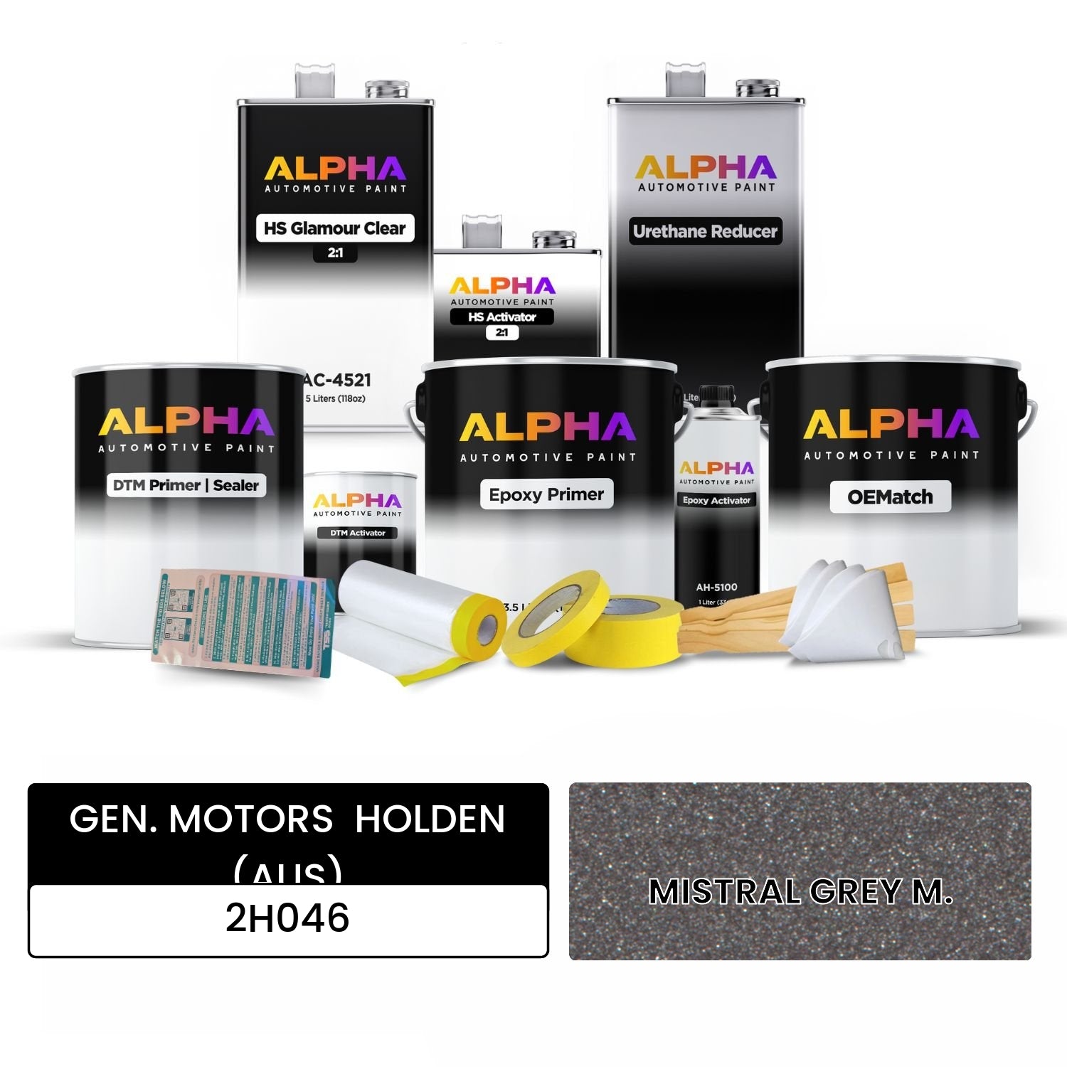 GEN. MOTORS  HOLDEN (AUS) MISTRAL GREY M. 2H046 OEMatch Vehicle Paint Kit