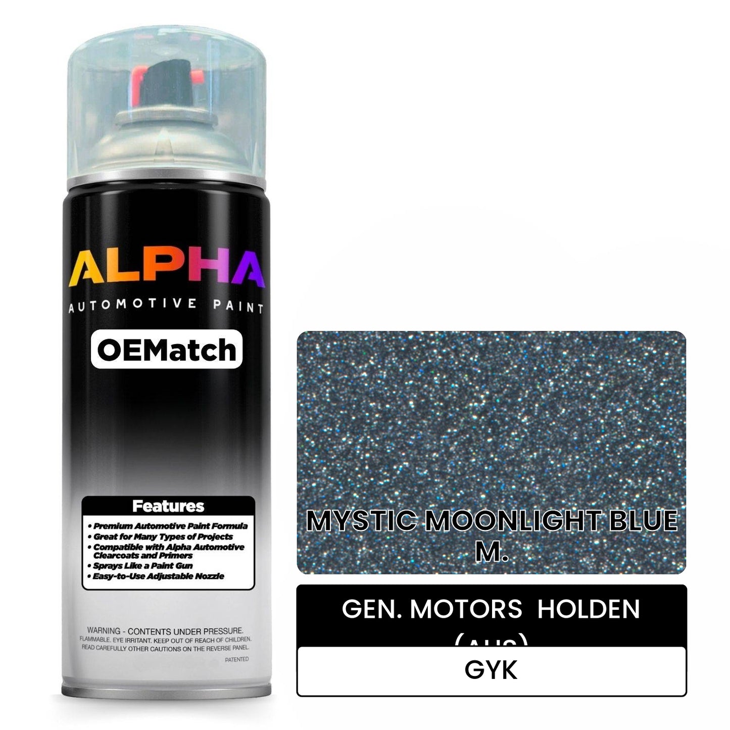 GEN. MOTORS  HOLDEN (AUS) MYSTIC MOONLIGHT BLUE M. GYK OEMatch Spraycan