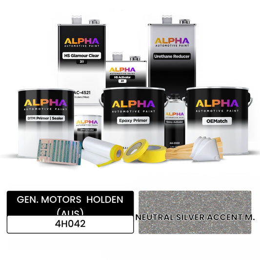 GEN. MOTORS  HOLDEN (AUS) NEUTRAL SILVER ACCENT M. 4H042 OEMatch Vehicle Paint Kit